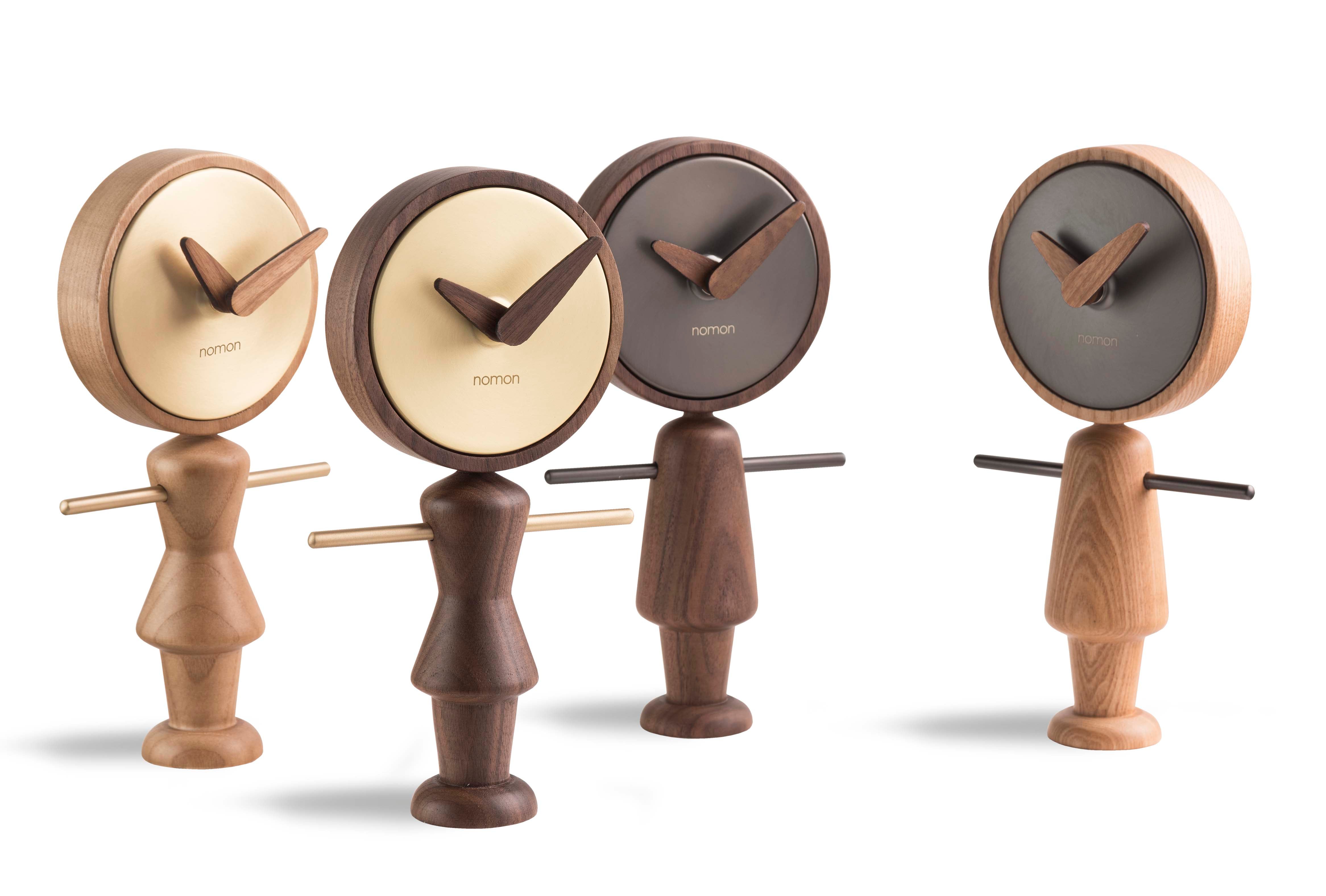 NENA table clock walnut wood with graphite finish