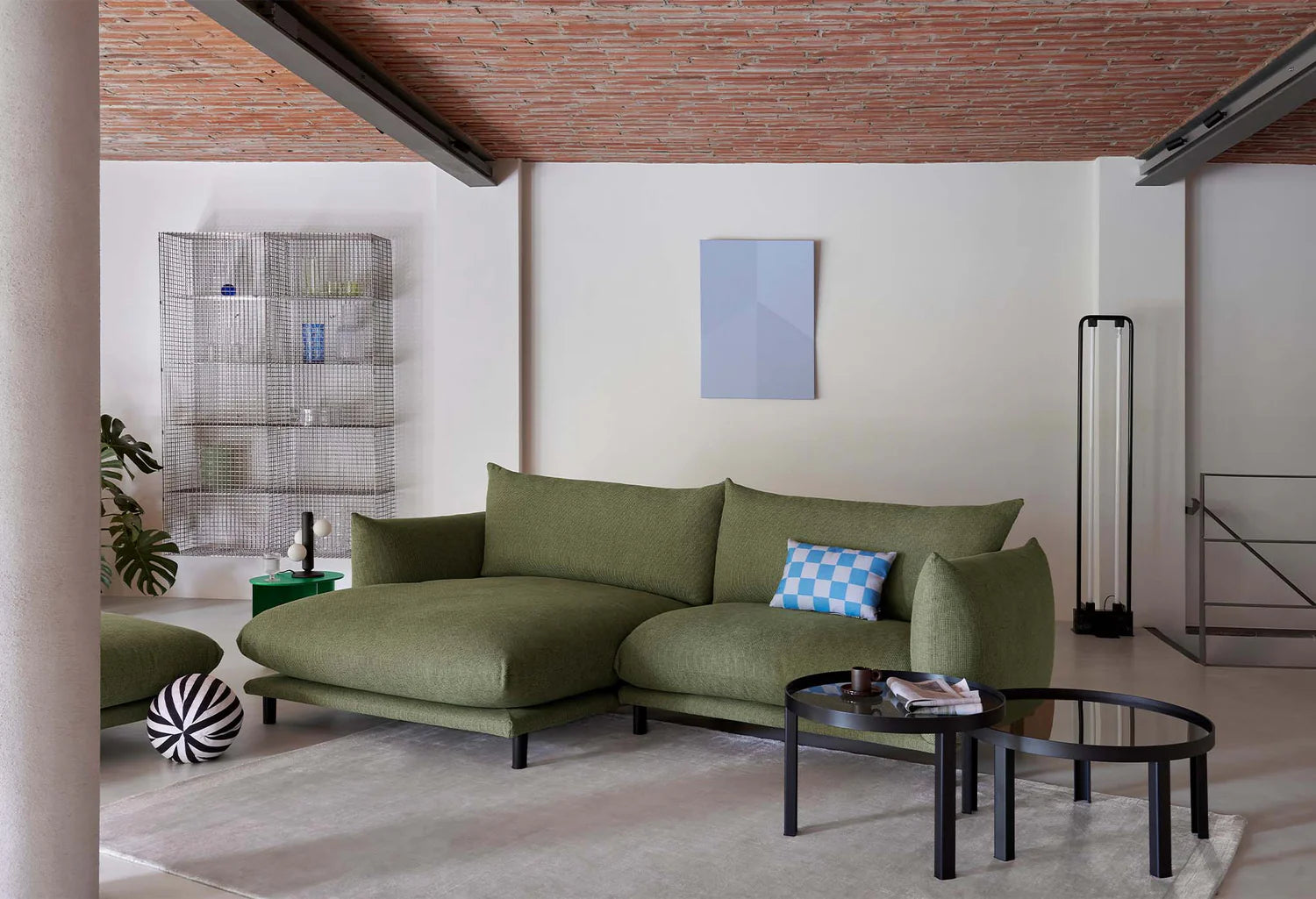 Rectangular Cushion STRIPES AND CHECKS blue