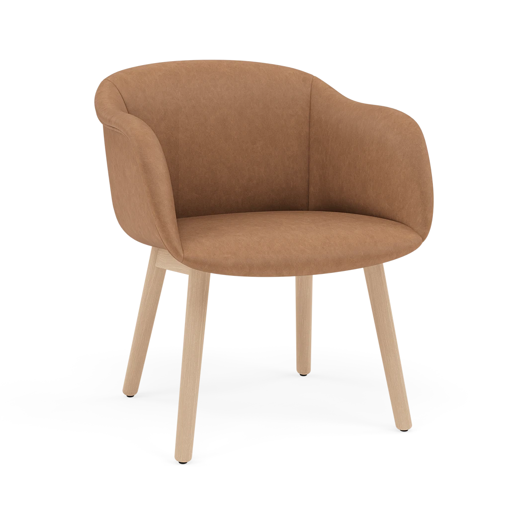 FIBER SOFT Chair customized with wooden base