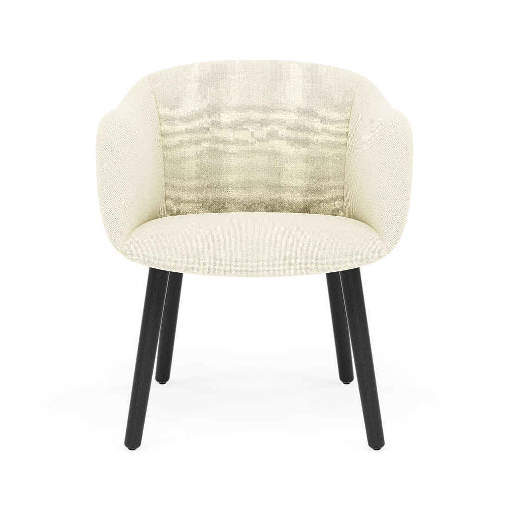 FIBER SOFT Chair customized with wooden base