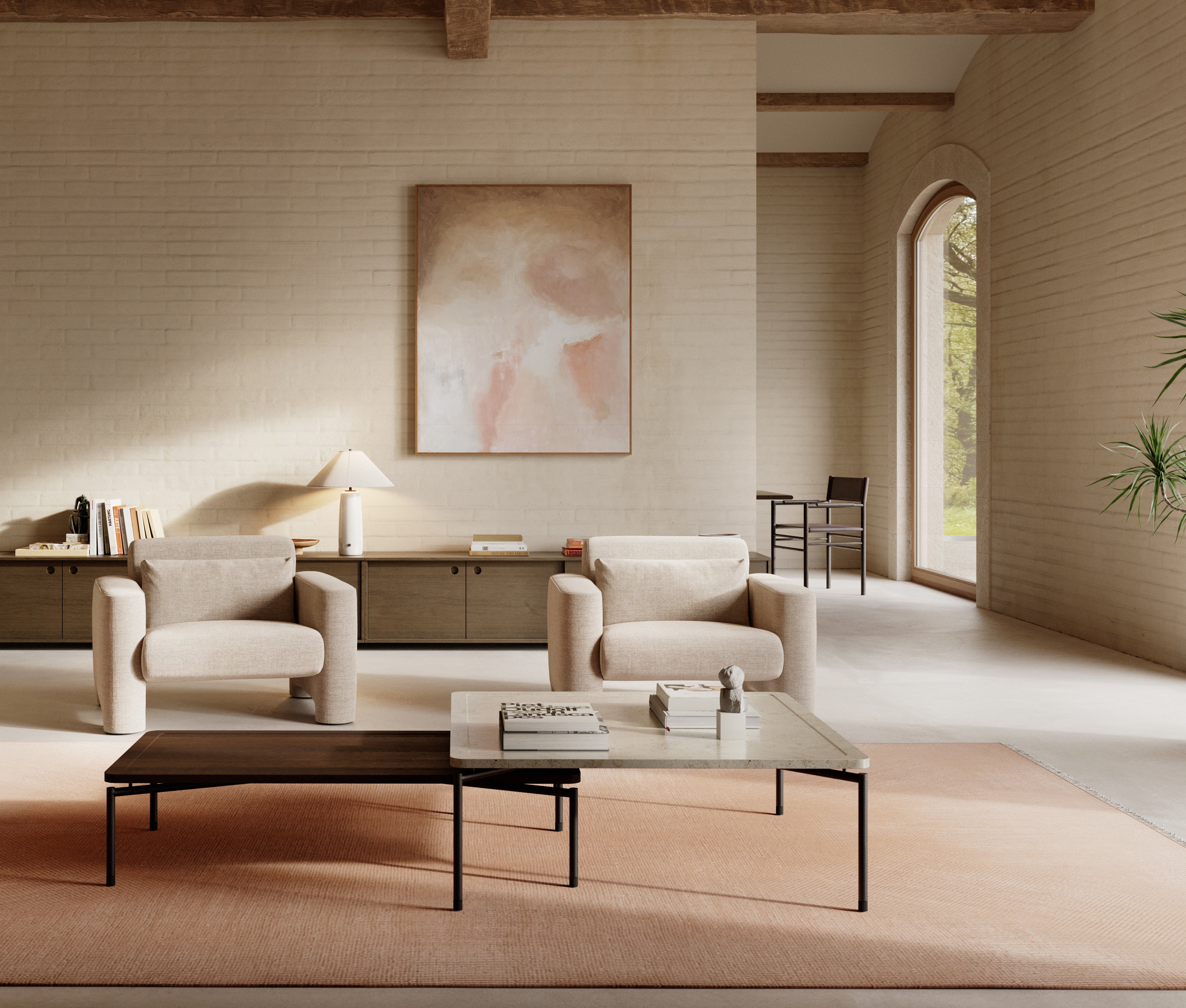 Tafellamp BATON beige