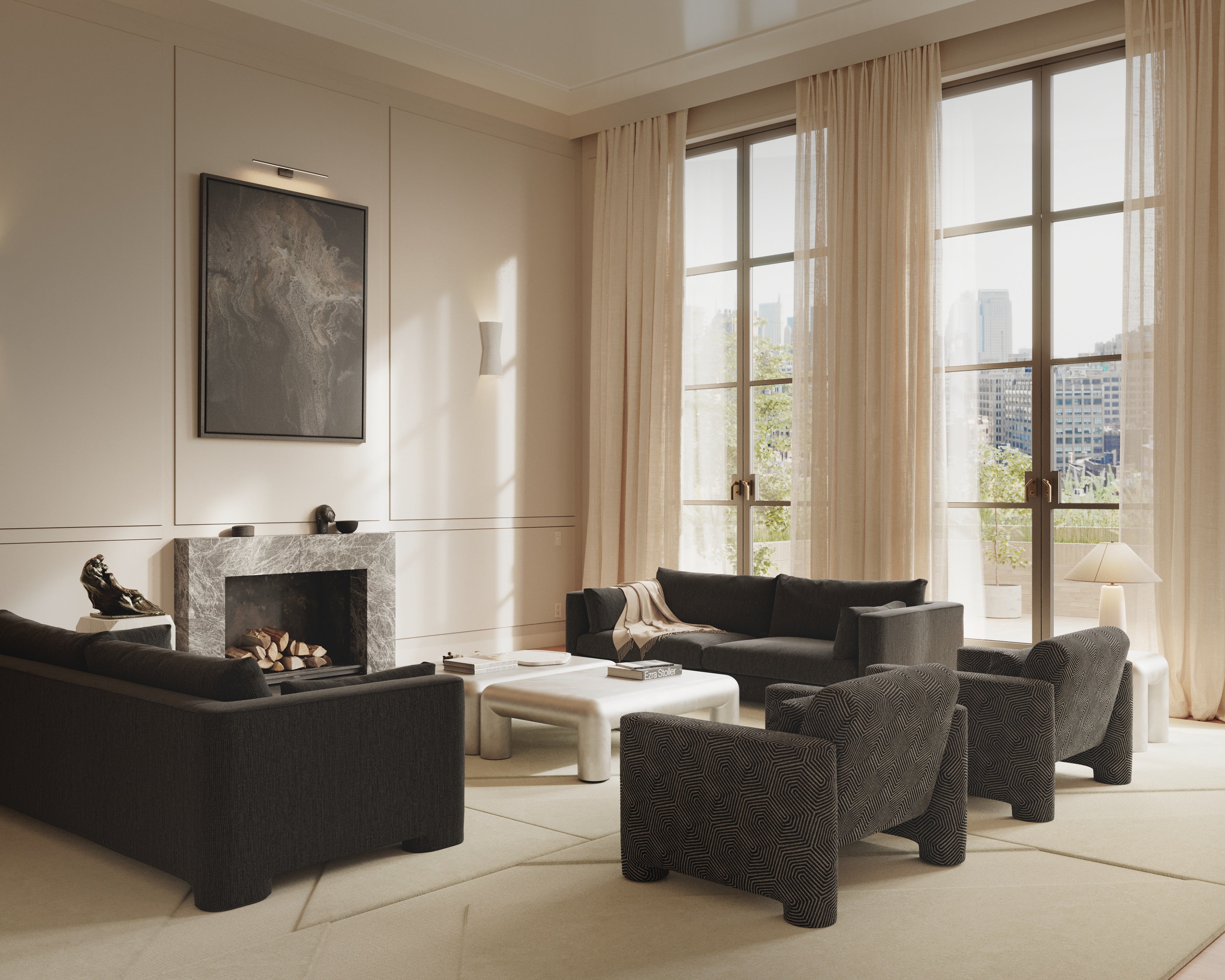 ION upholstered 3-seater sofa