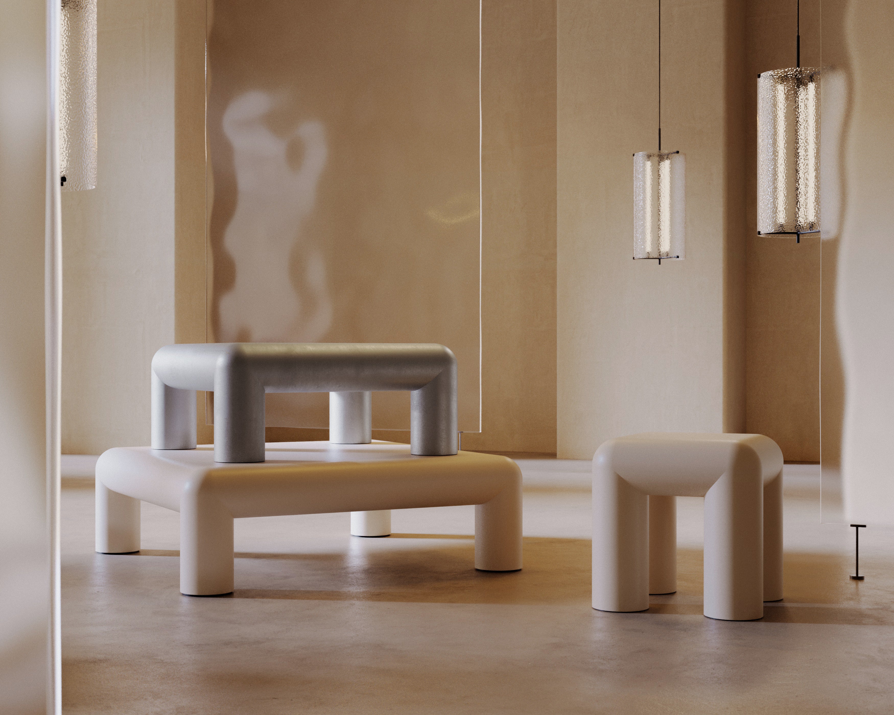 Lichtbeige CUBIO salontafel