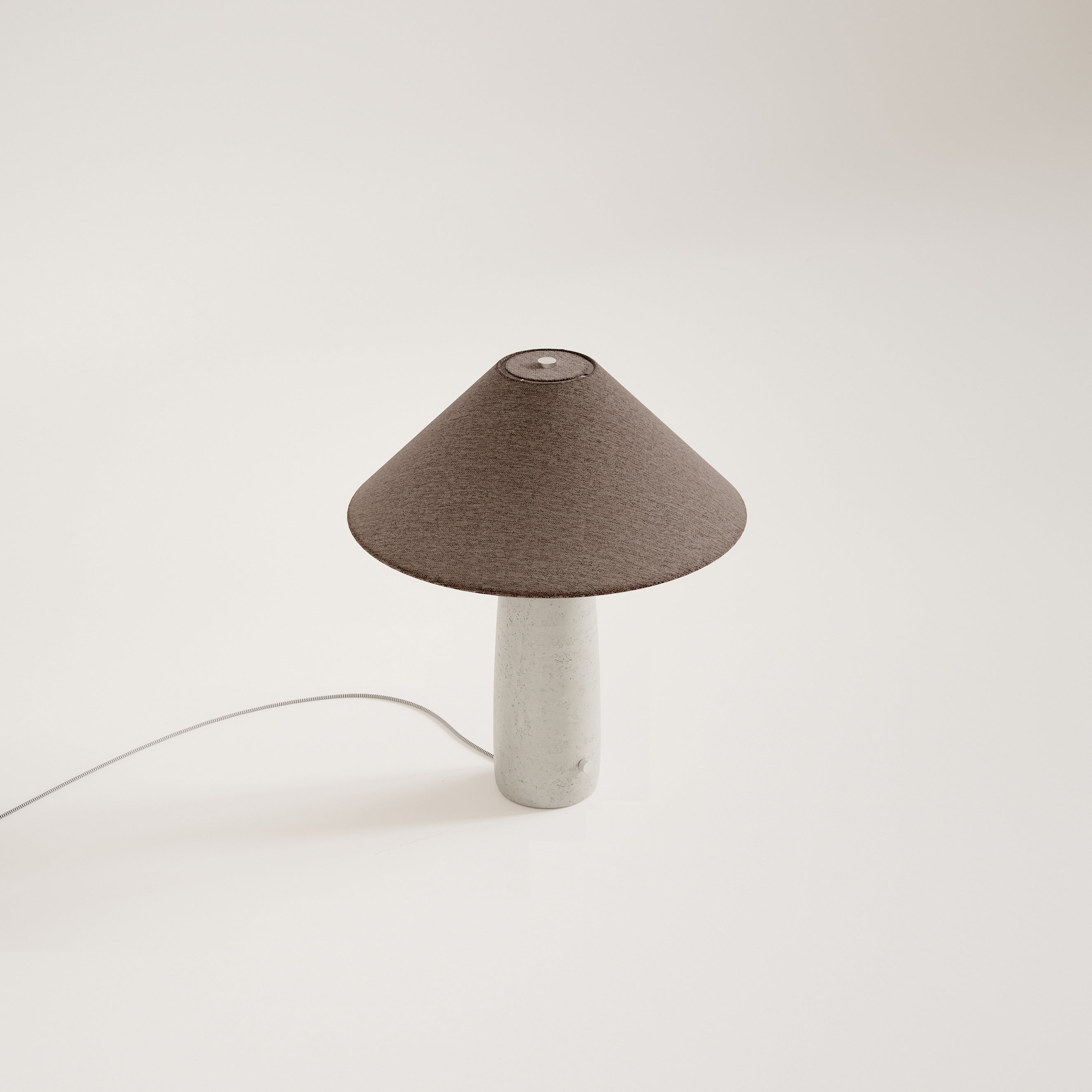 BATON concrete table lamp with brown shade