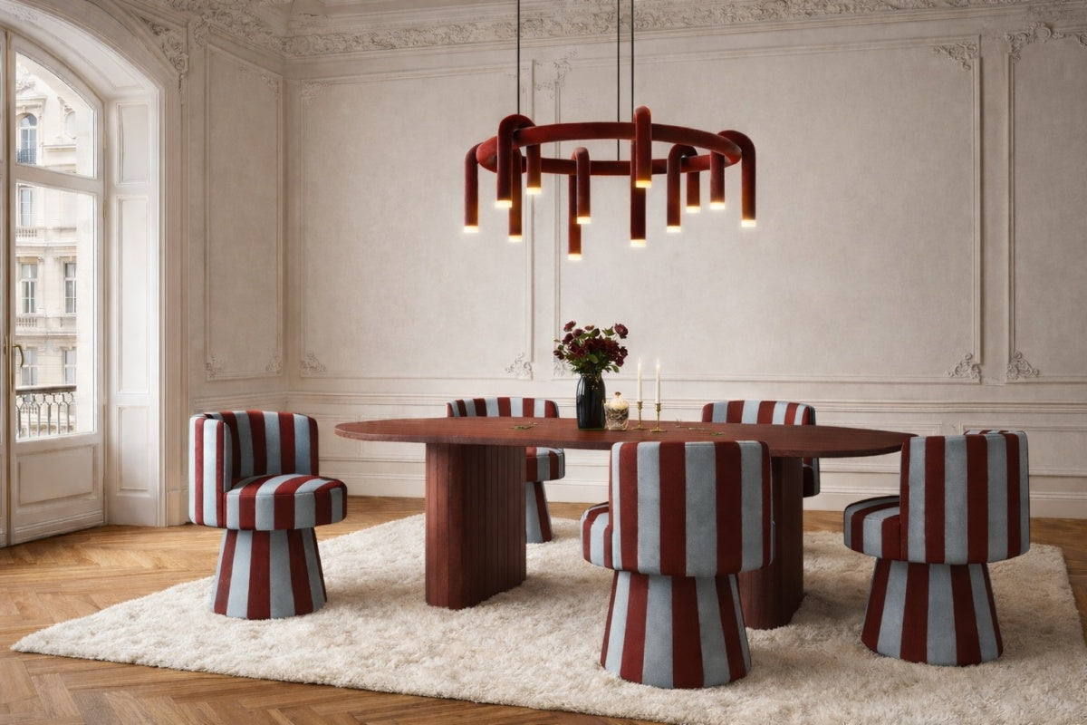 Draaistoel LINEA SOFT bordeaux met blauw