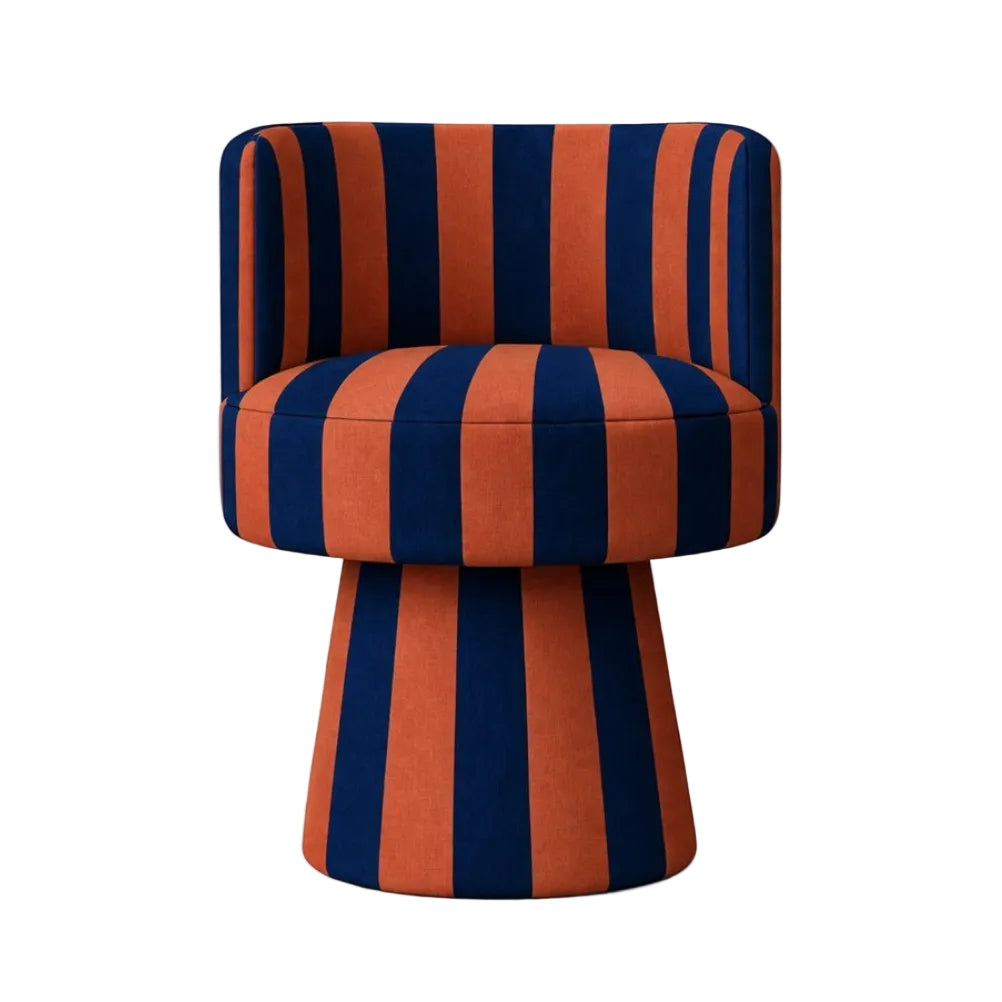 Draaistoel LINEA SOFT in oranje met marineblauw