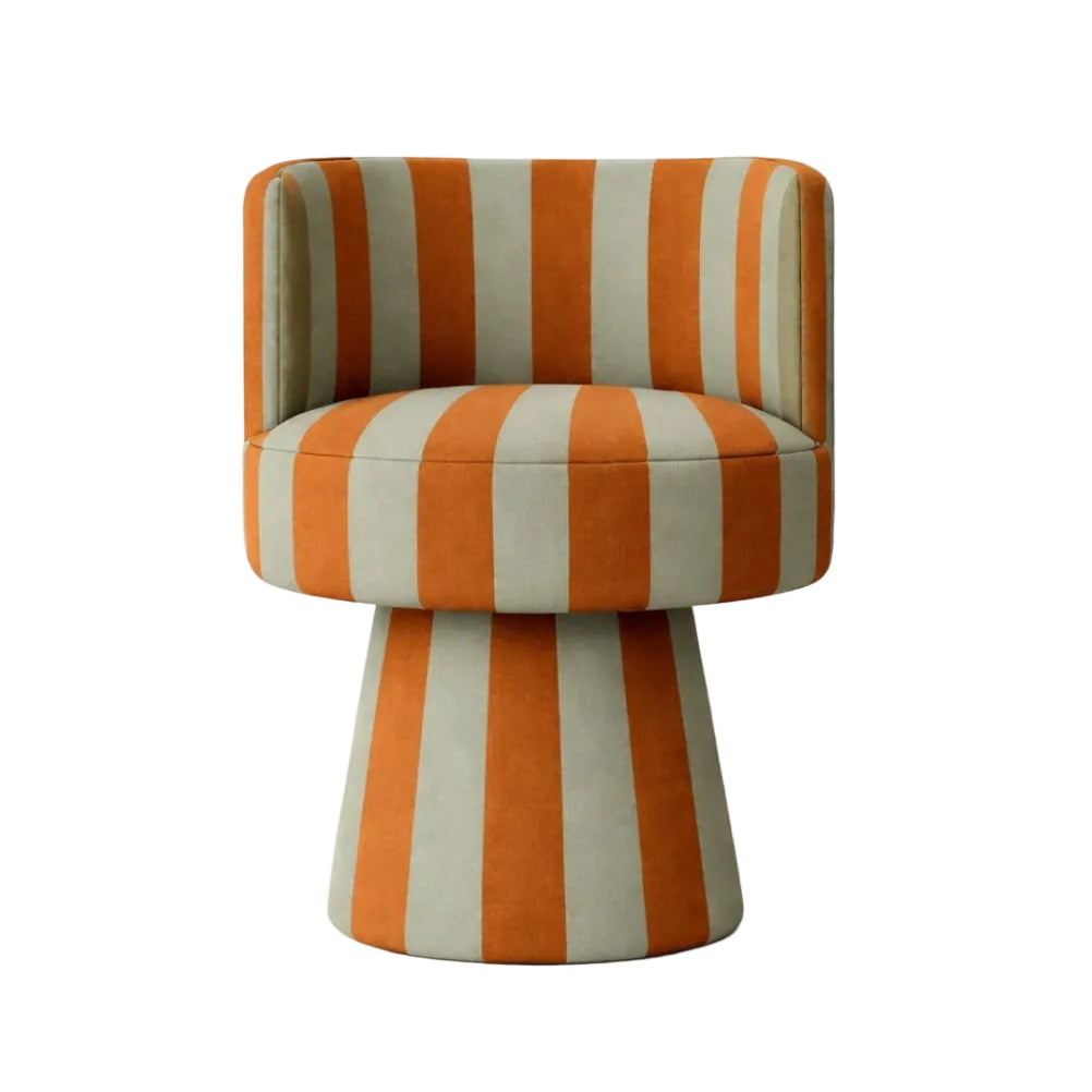 Draaistoel LINEA SOFT in oranje met grijsbeige.