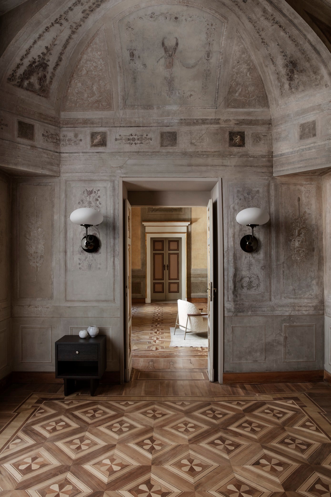 Wandleuchte STEMLITE schwarz chrom