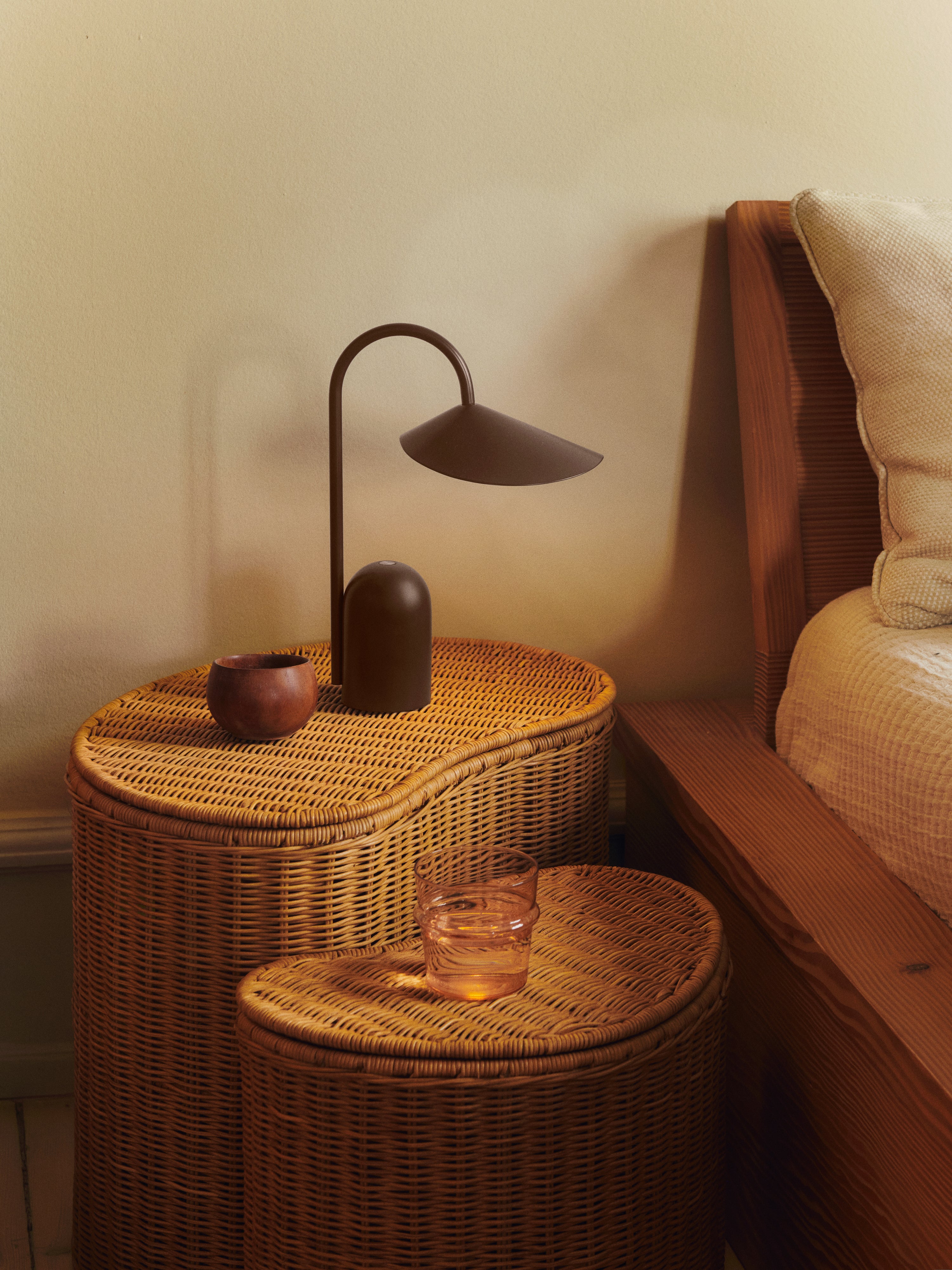 Tragbare Lampe ARUM dunkle Schokolade