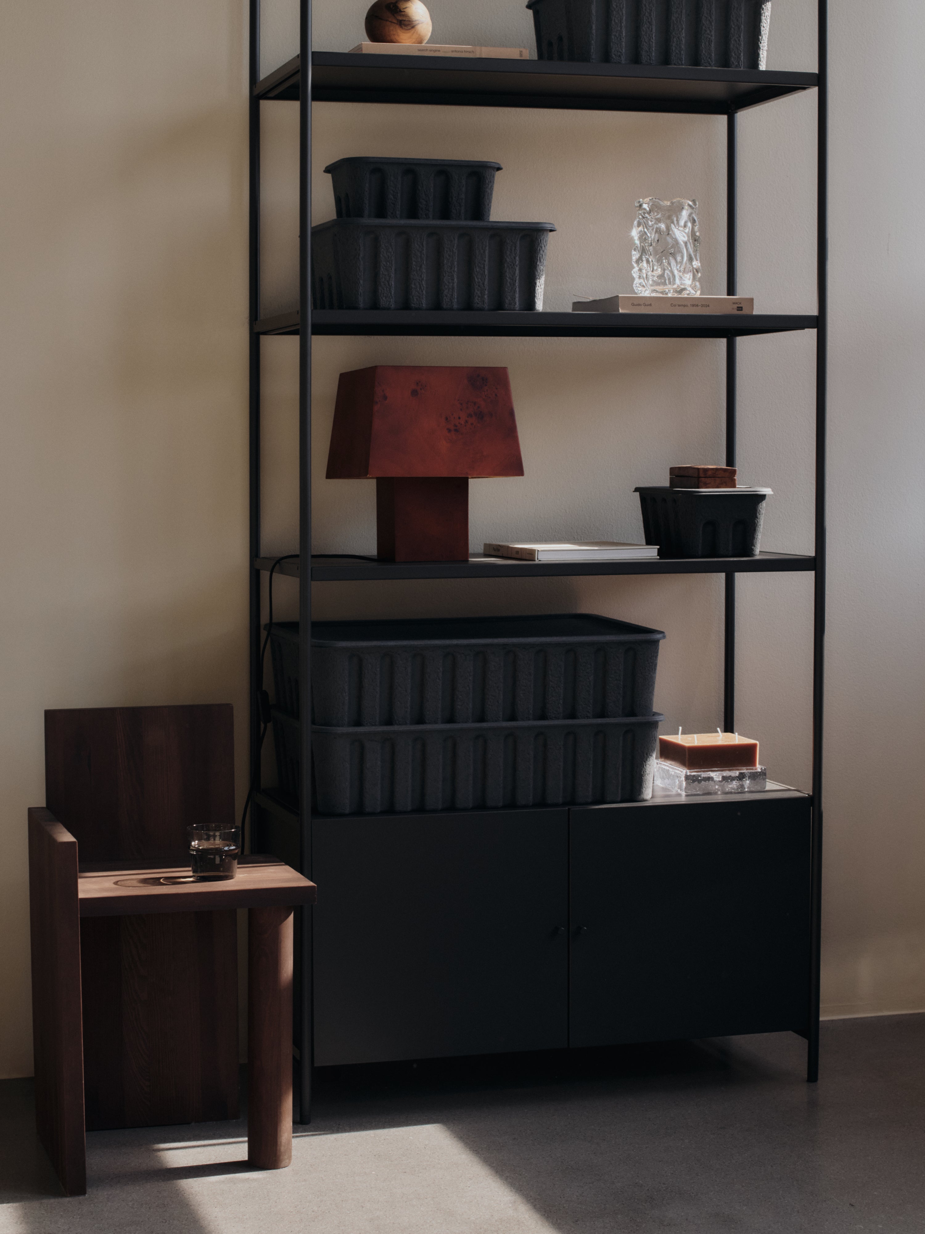 Aufbewahrungsboxen-Set PAPIER PULP BOX schwarz