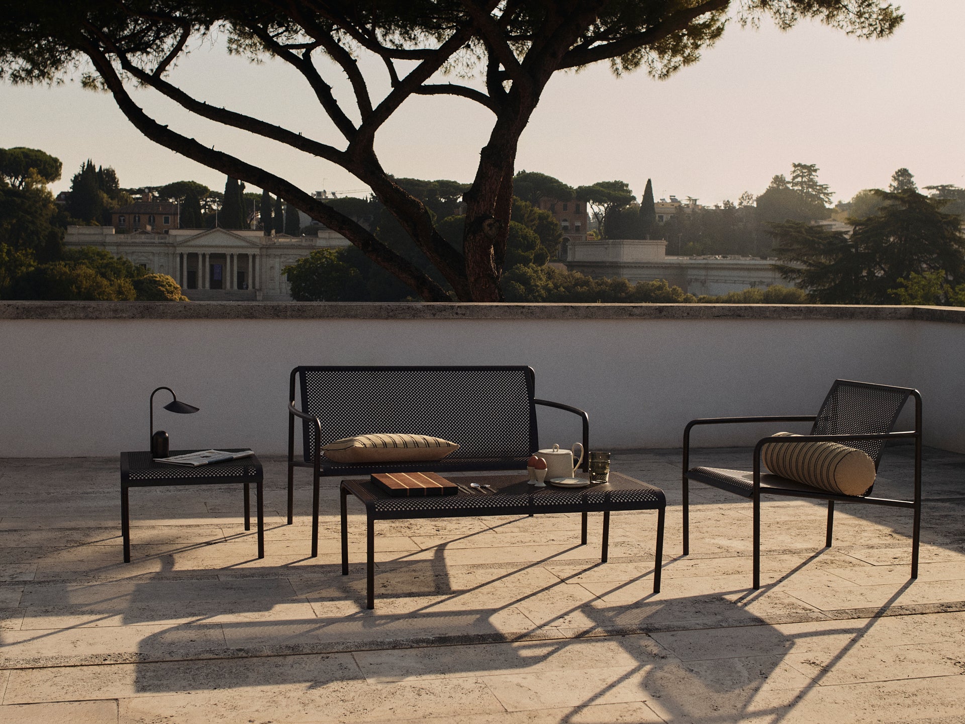 2-seater garden sofa DAPPLE dark chocolate