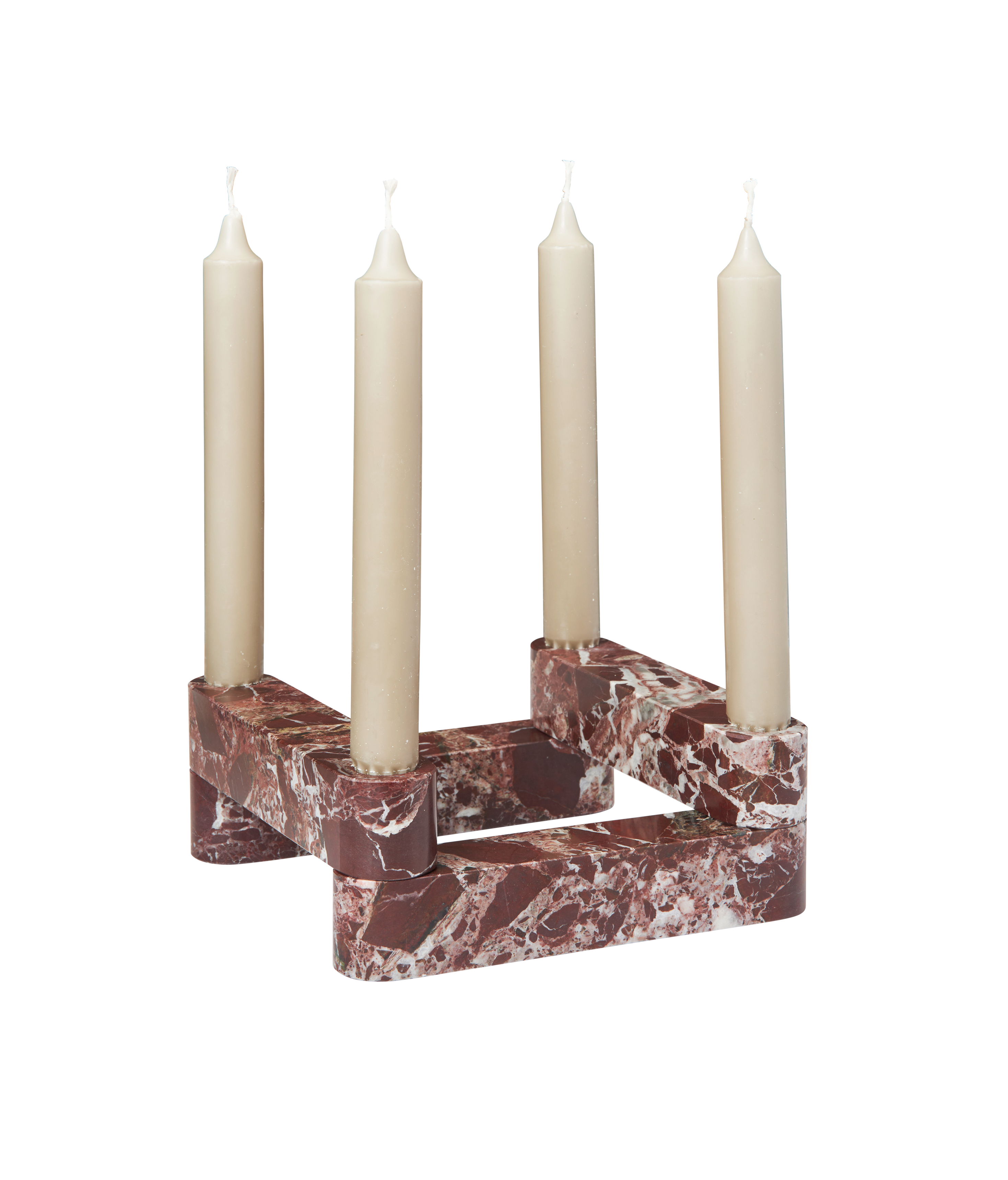 NEWEL modular candle holder brown marble