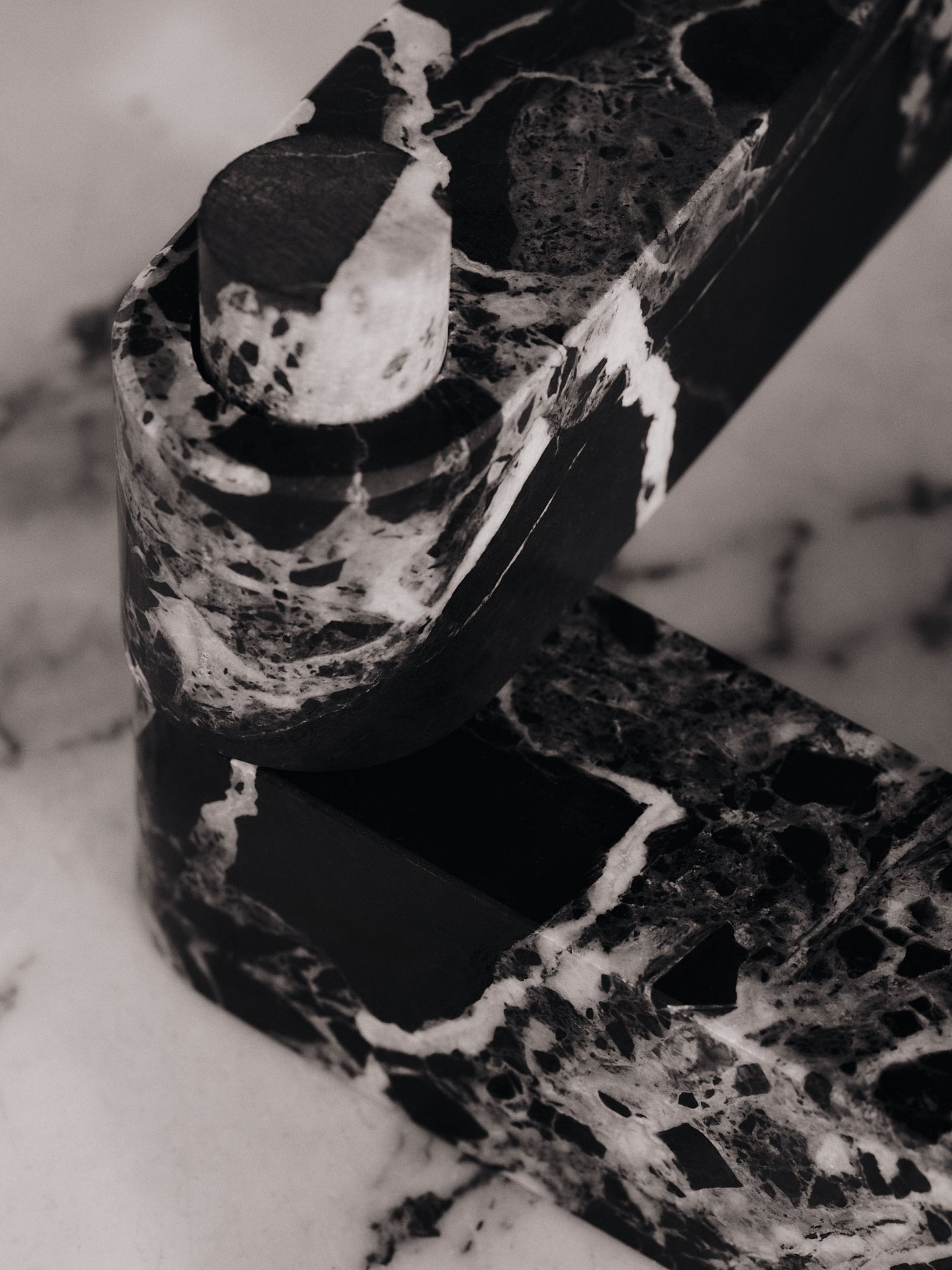 NEWEL modular candle holder brown marble