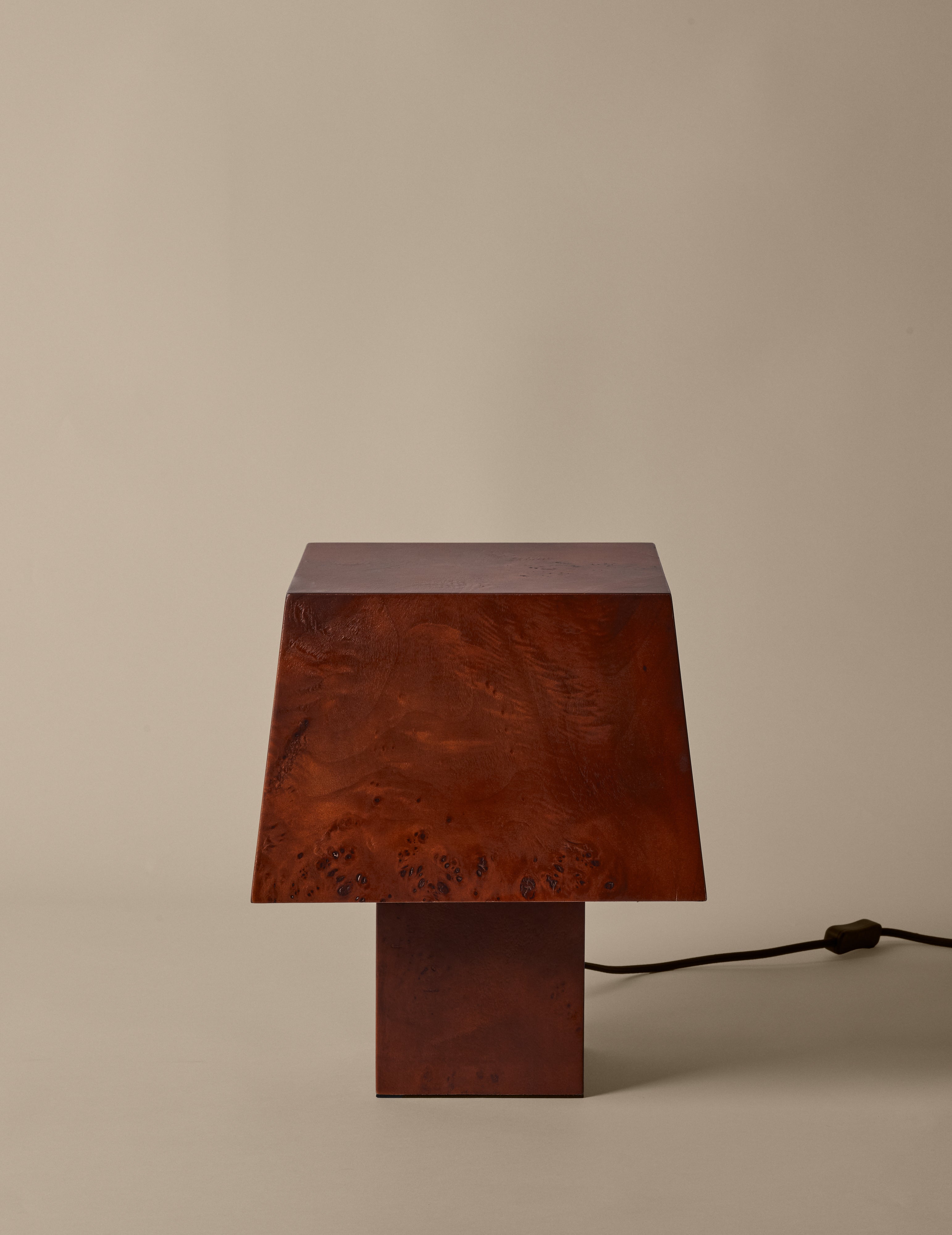 BURL table lamp dark brown veneer