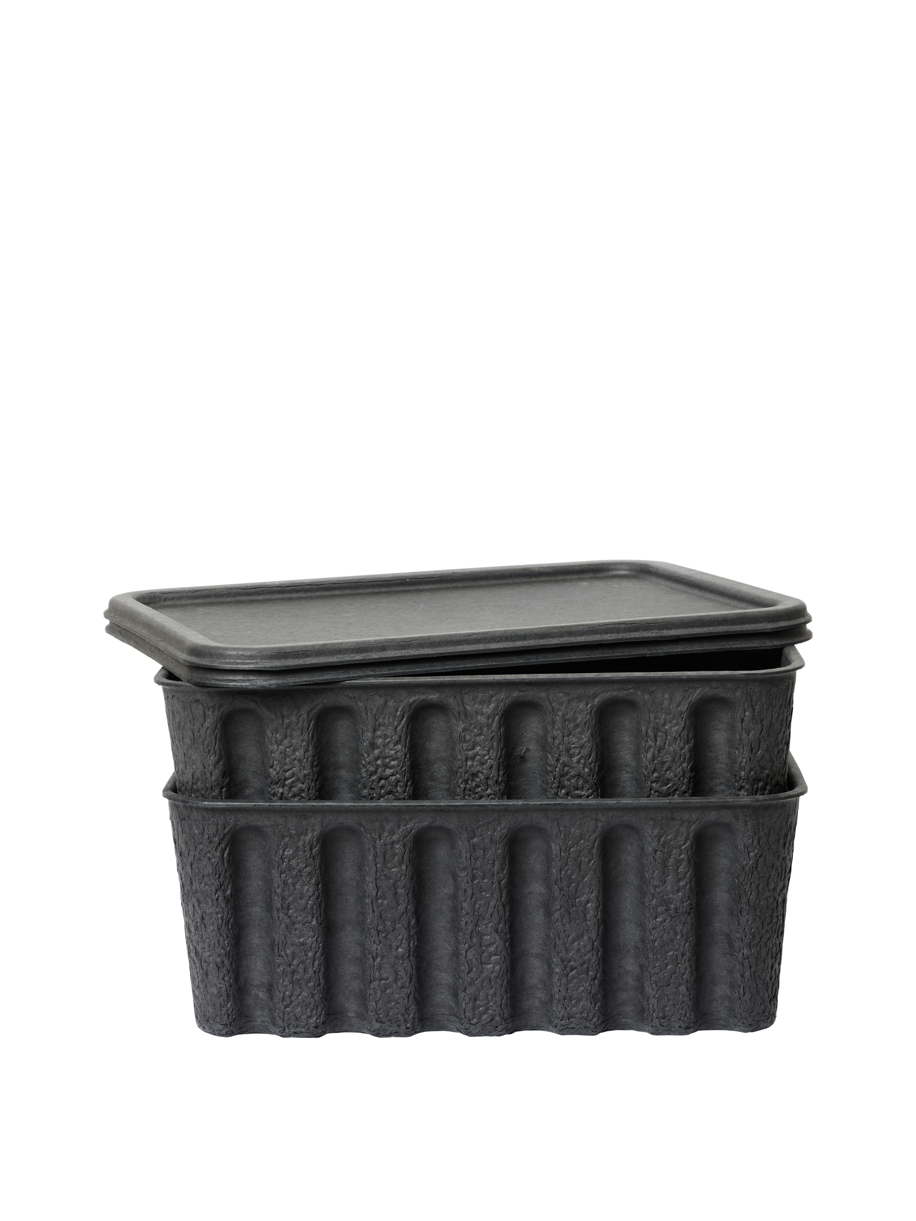 Aufbewahrungsboxen-Set PAPIER PULP BOX schwarz