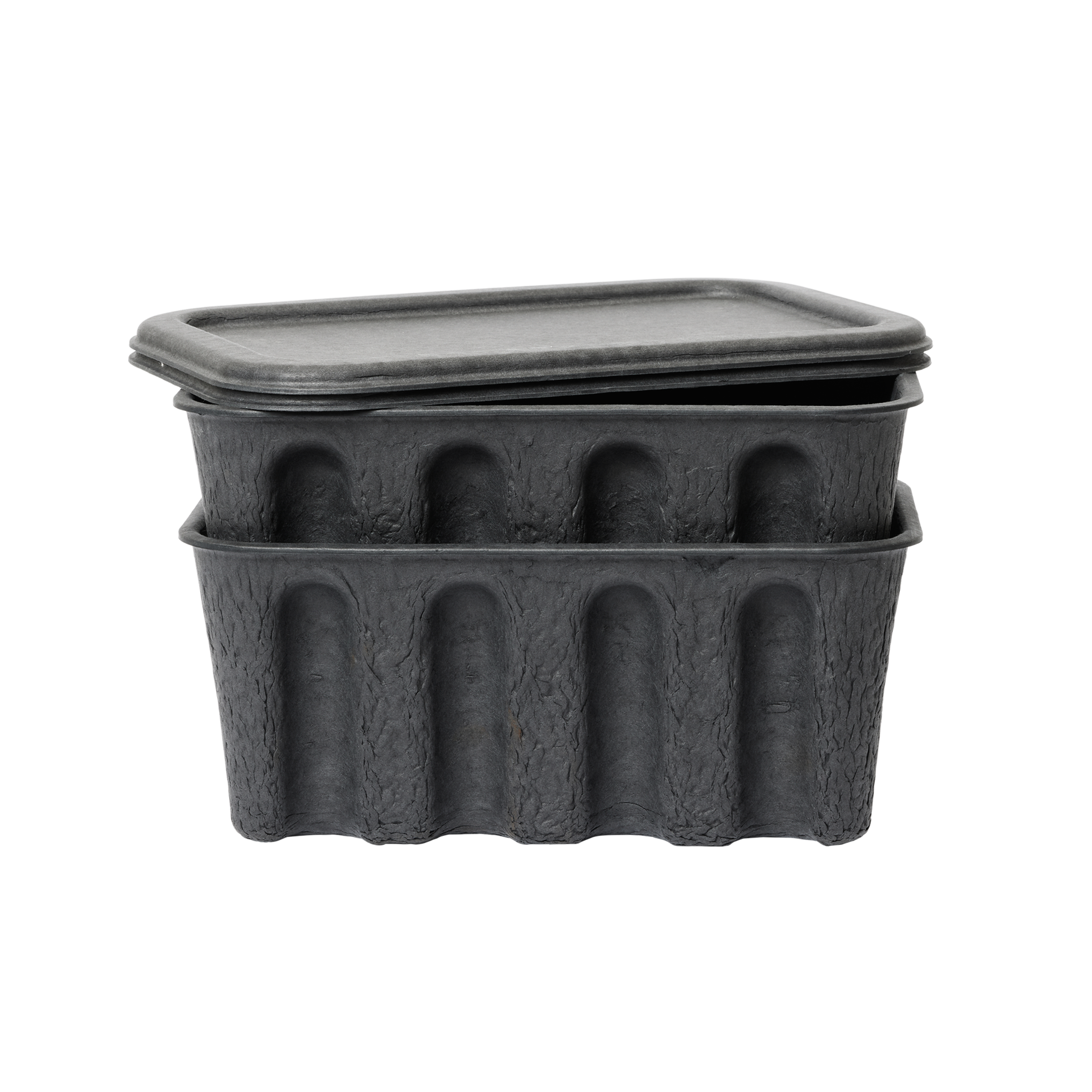 Aufbewahrungsboxen-Set PAPIER PULP BOX schwarz