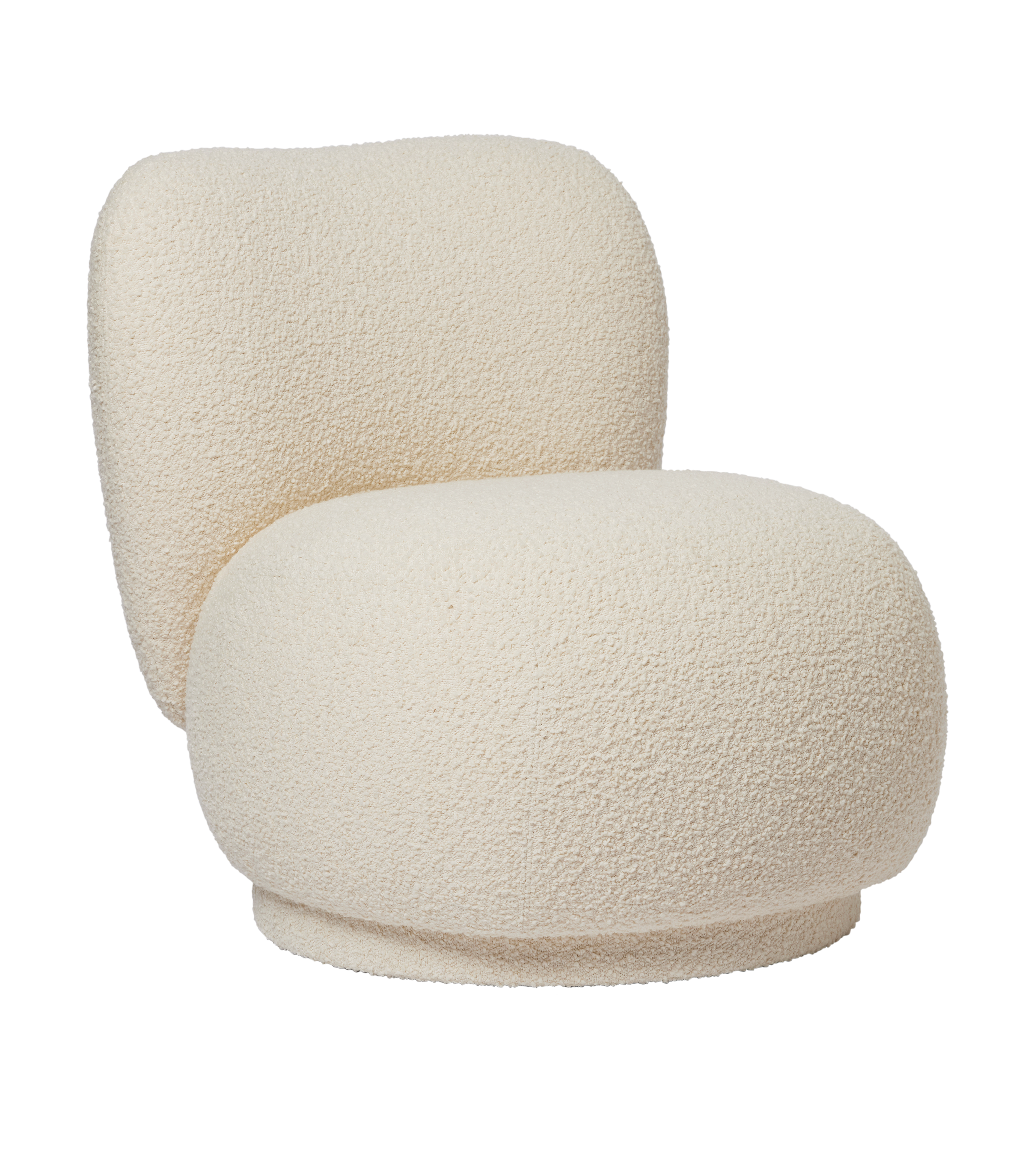 Draaistoel RICO PICCOLO LOUNGE Nordic Bouclé gebroken wit