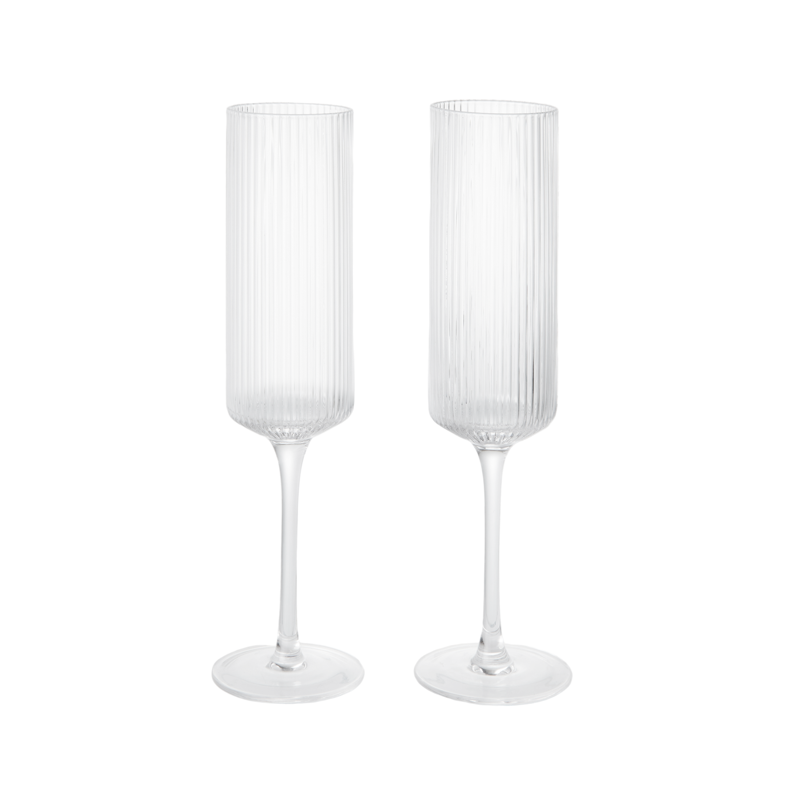 Set von Sektgläsern RIPPLE FLUTES aus Glas
