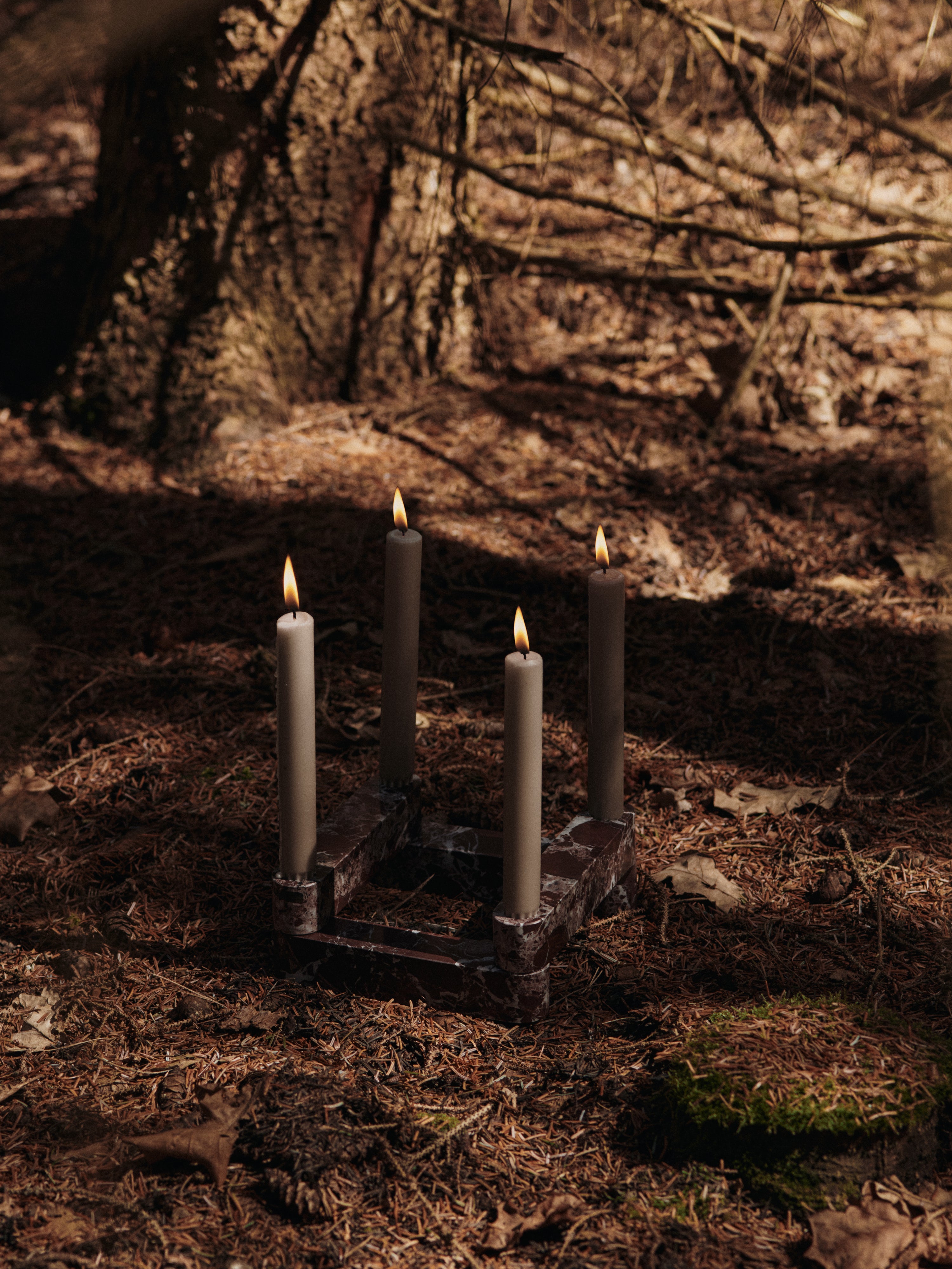 NEWEL modular candle holder brown marble