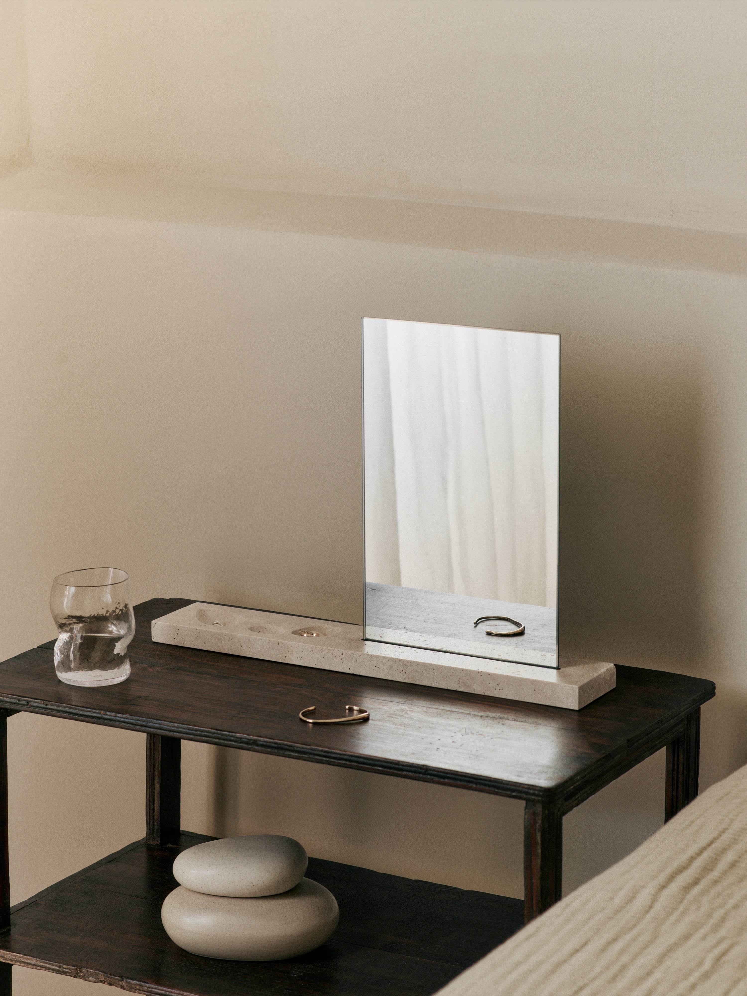 Lustro tafel CASETA travertijn