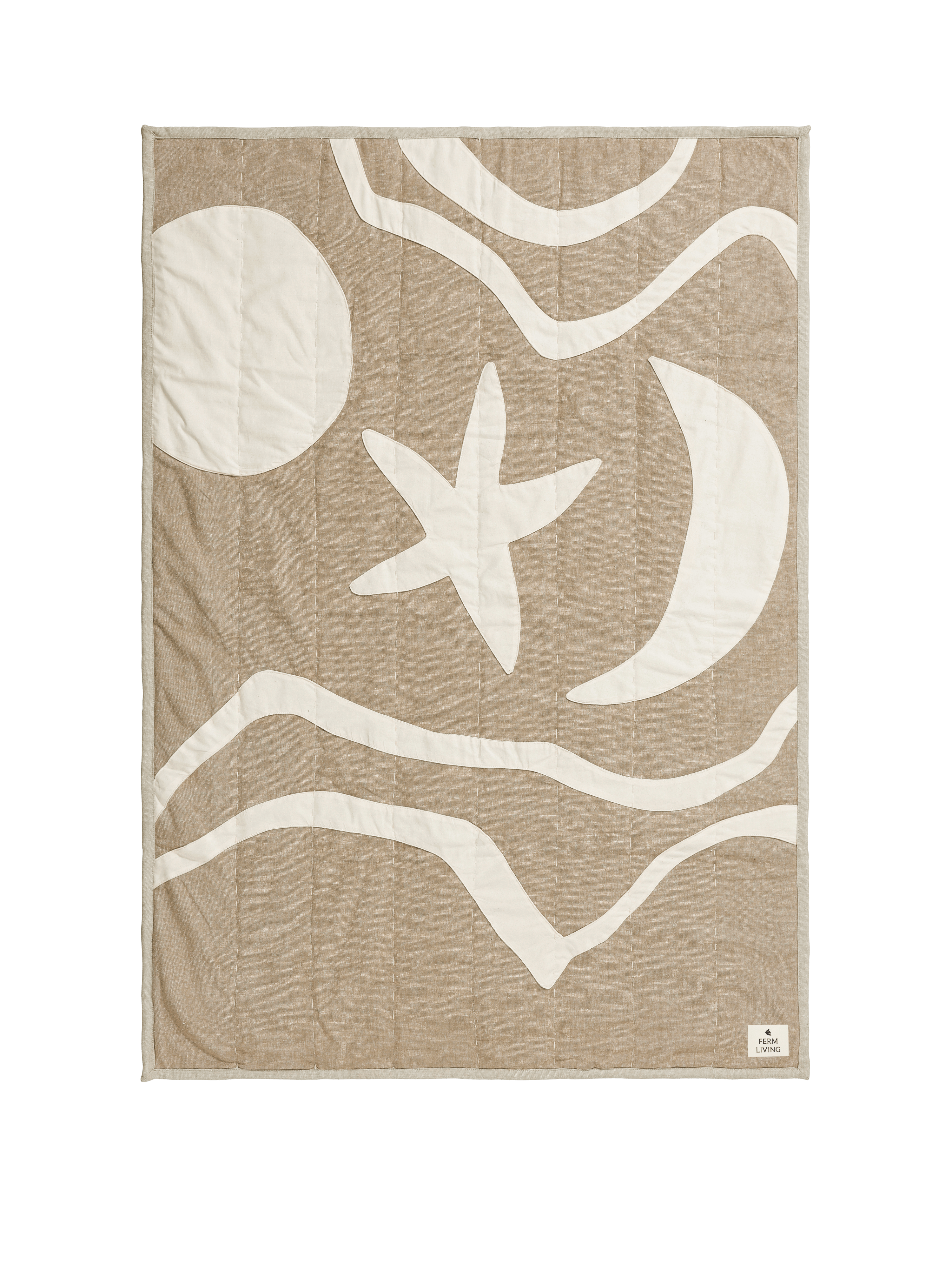 Gepolsterter Pled KOVE APPLIQUÉ gebrochenes Weiß mit Beige