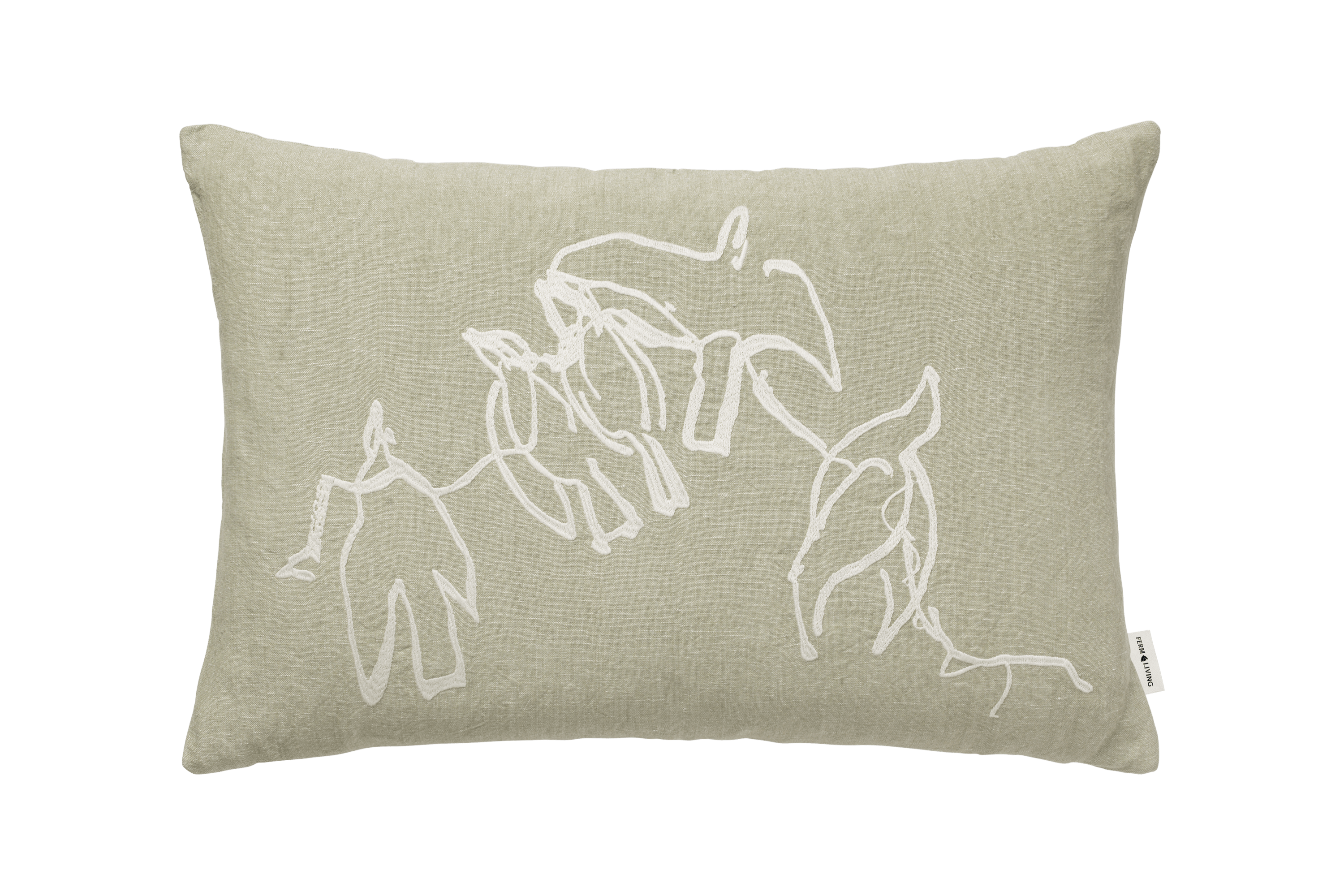 Decoratieve kussen VUELO lichtgroen met wit