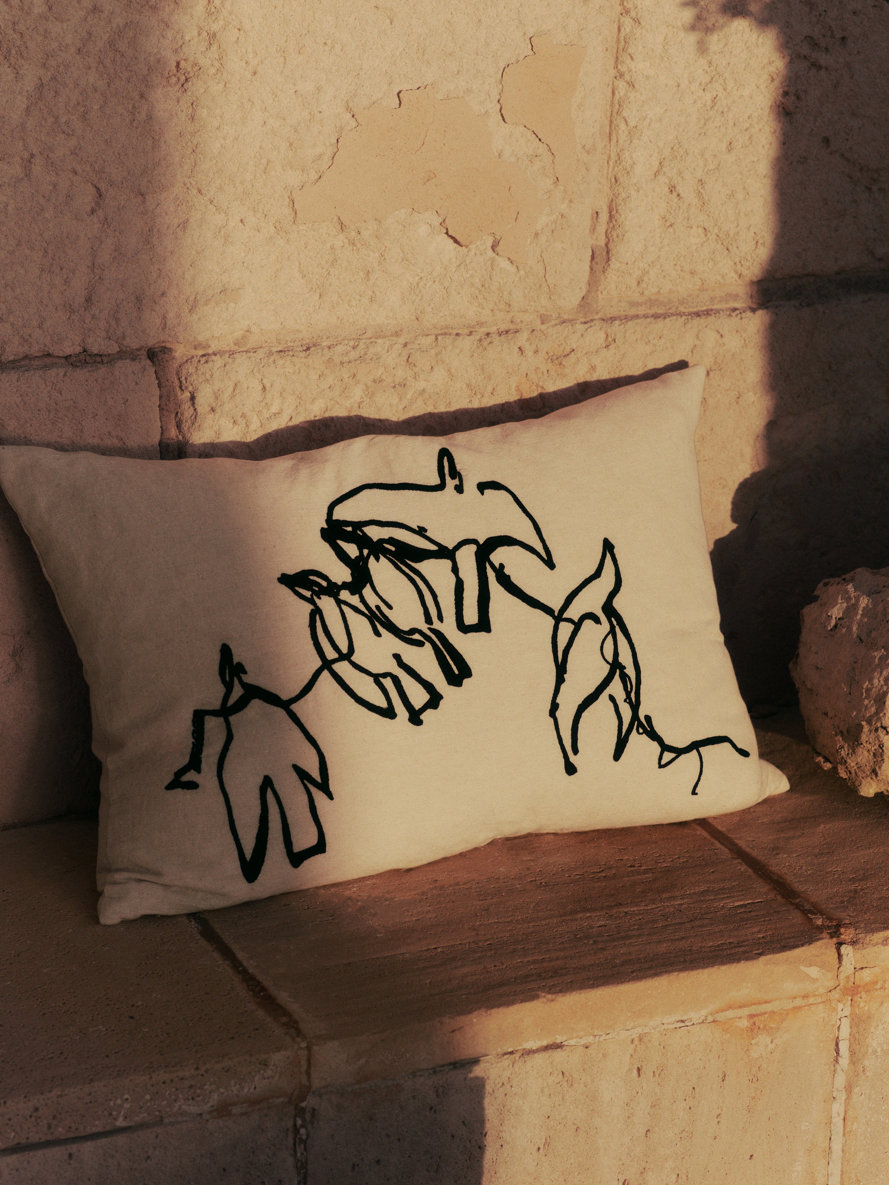 Decoratieve kussen VUELO beige met zwart