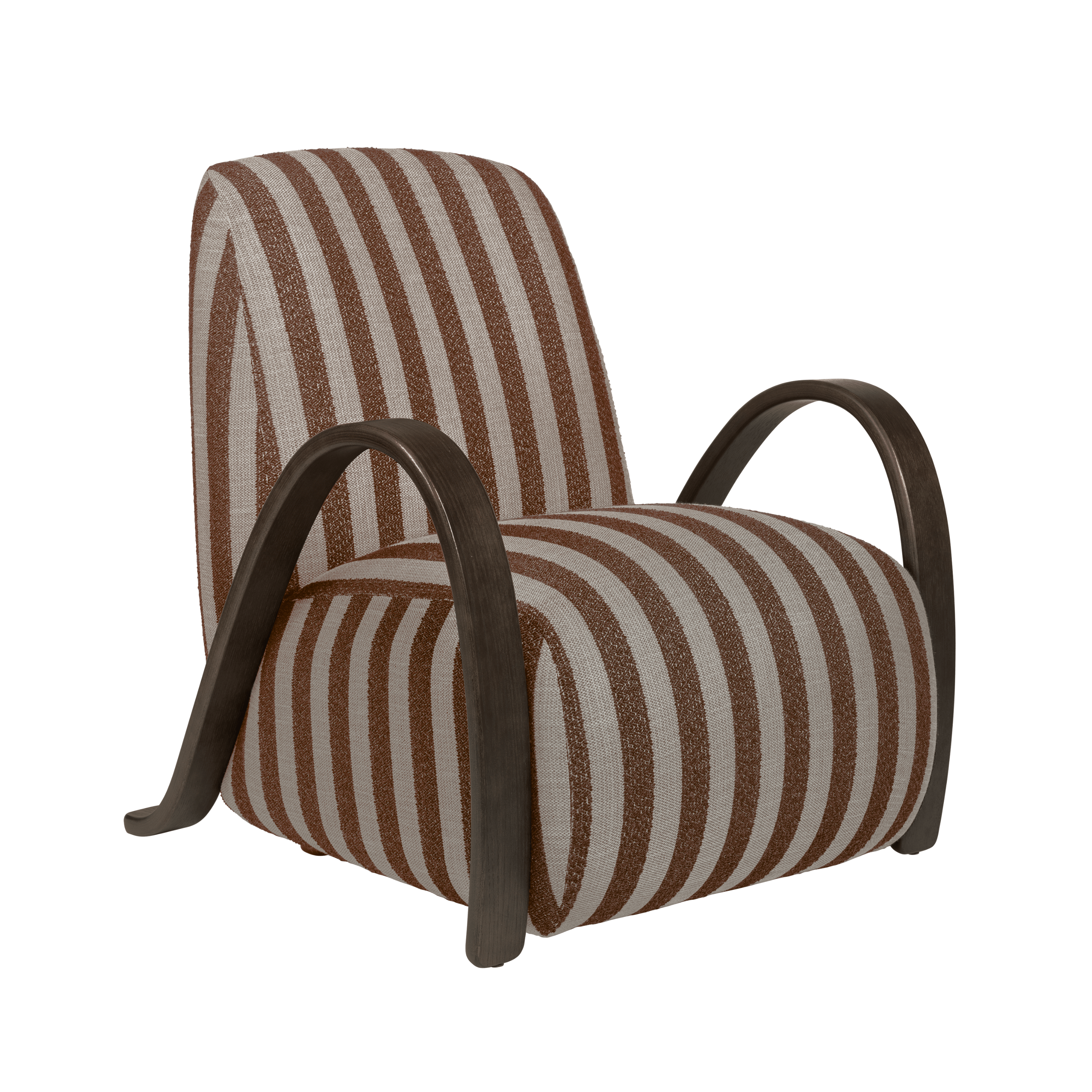 Sessel BUUR LOUNGE Louisiana schokoladenbraun mit sandfarbenem Bezug