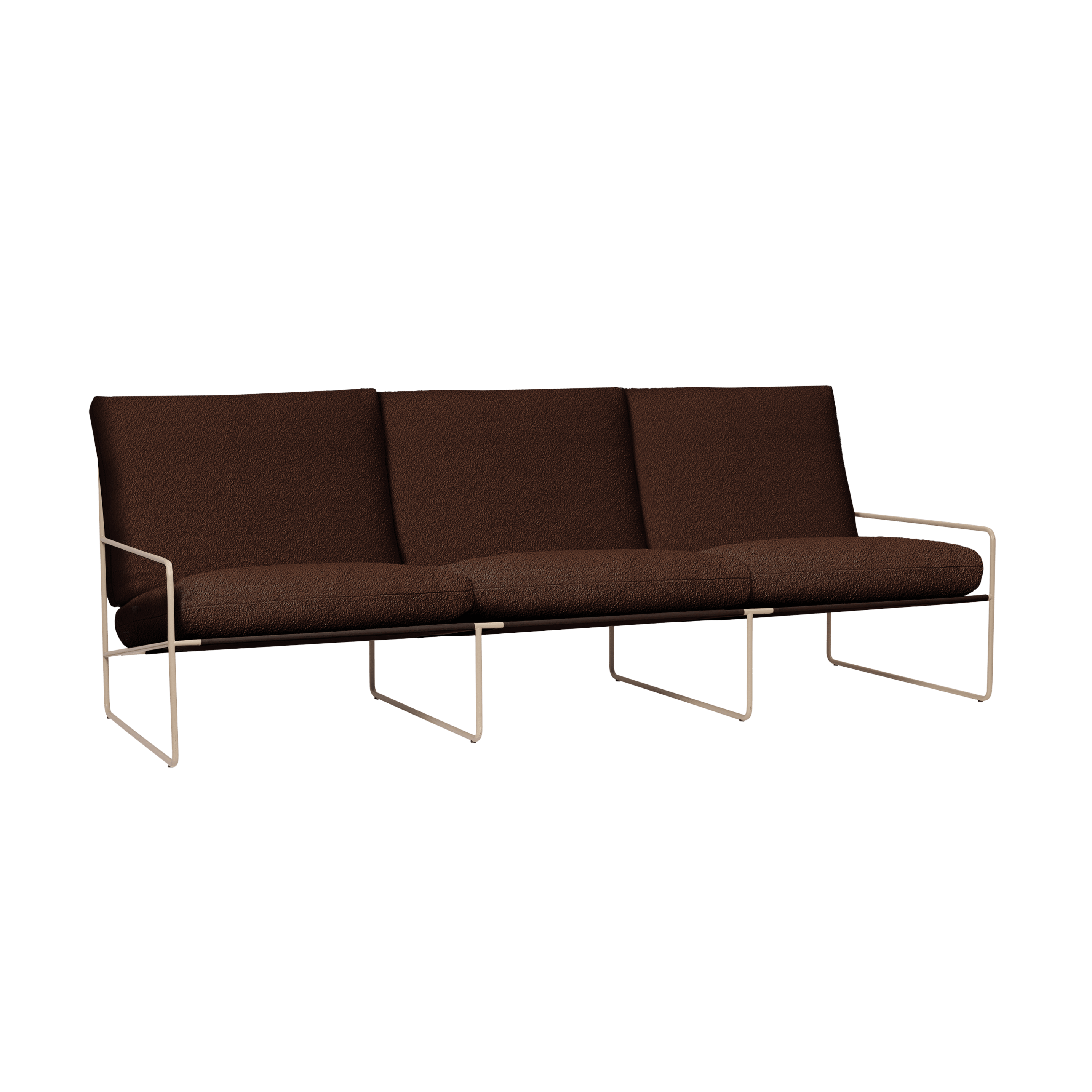 3-zits buitenbank DESERT bruin boucle met beige basis