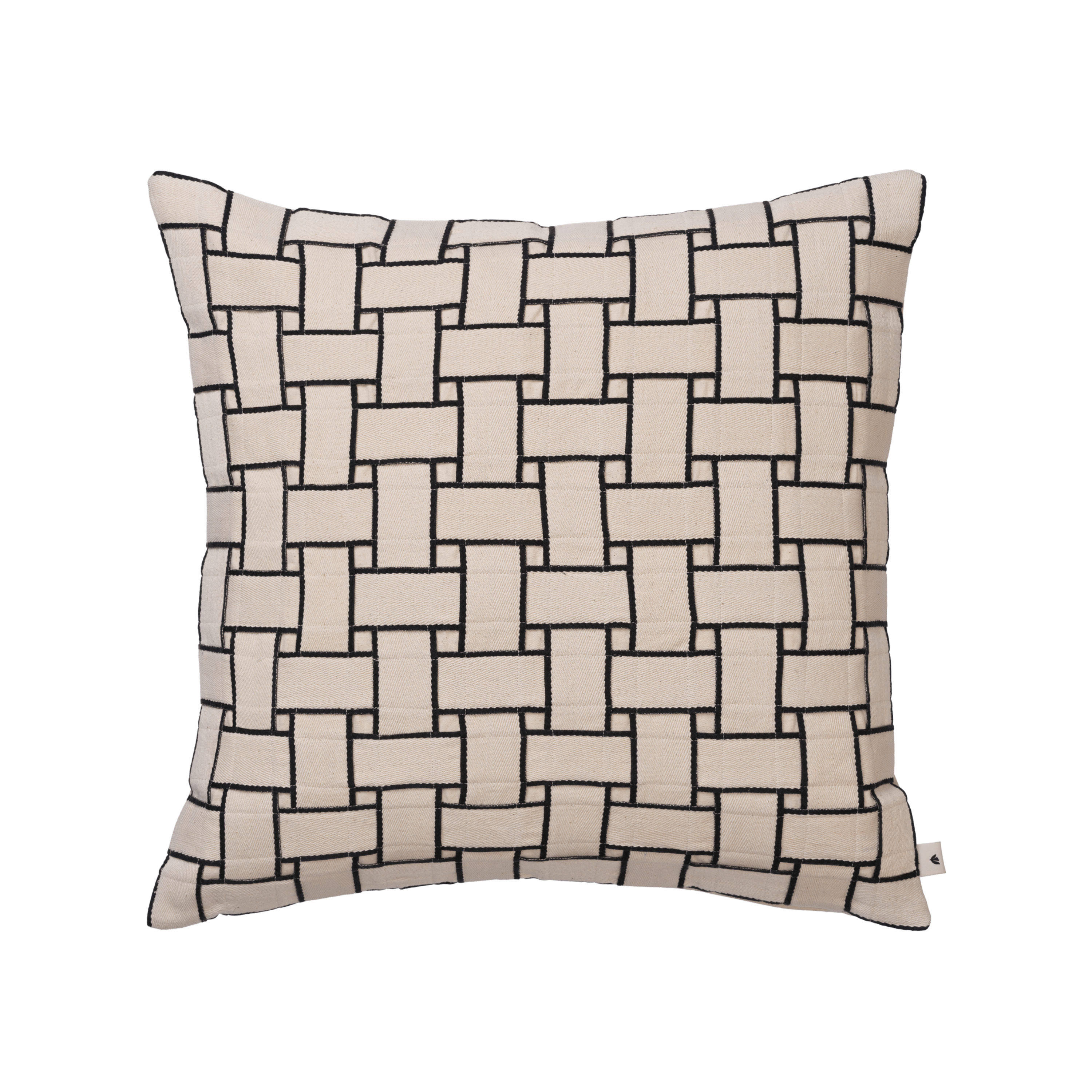 Kussenhoes LATTICE beige met zwart patroon