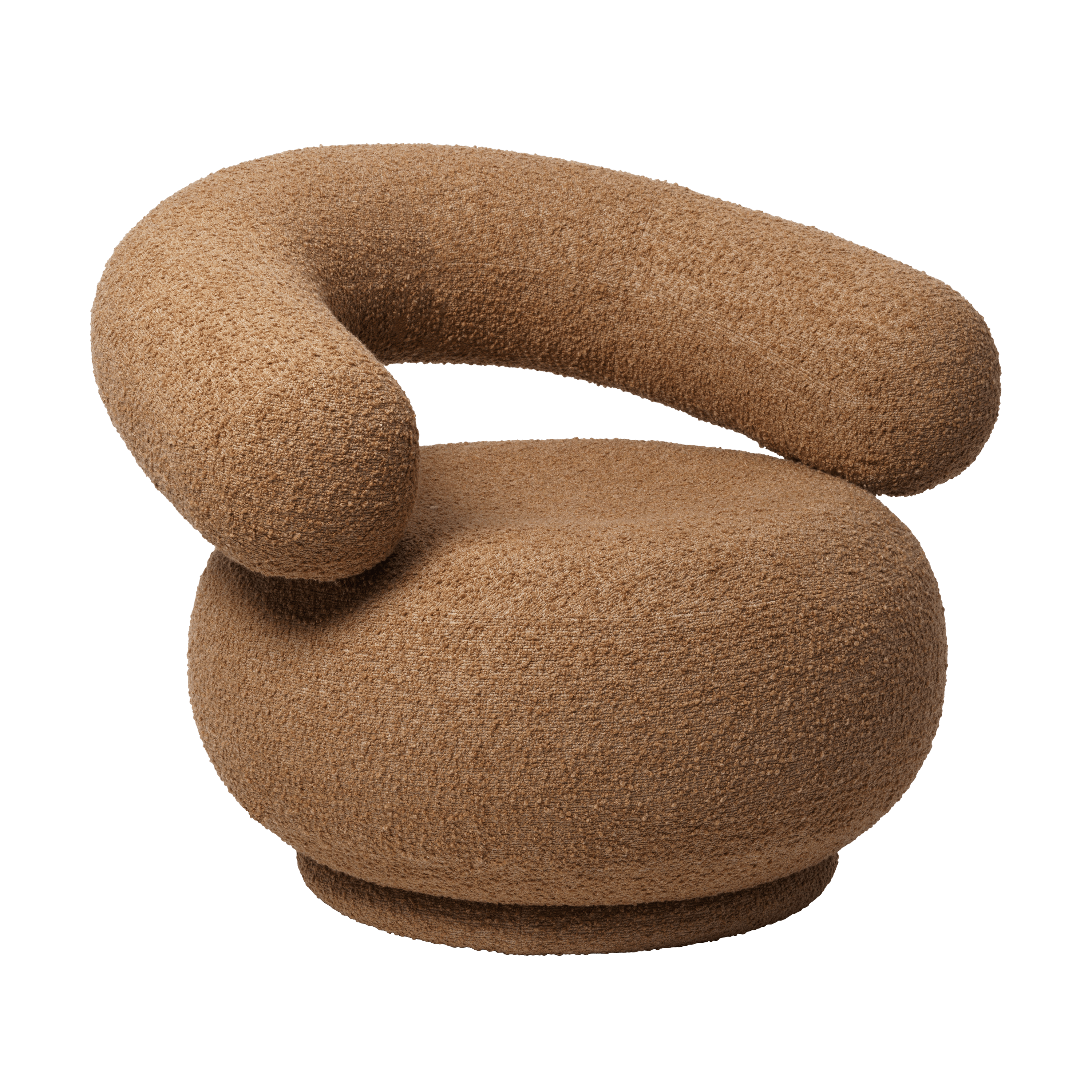 Fauteuil ORBO koffie boucle