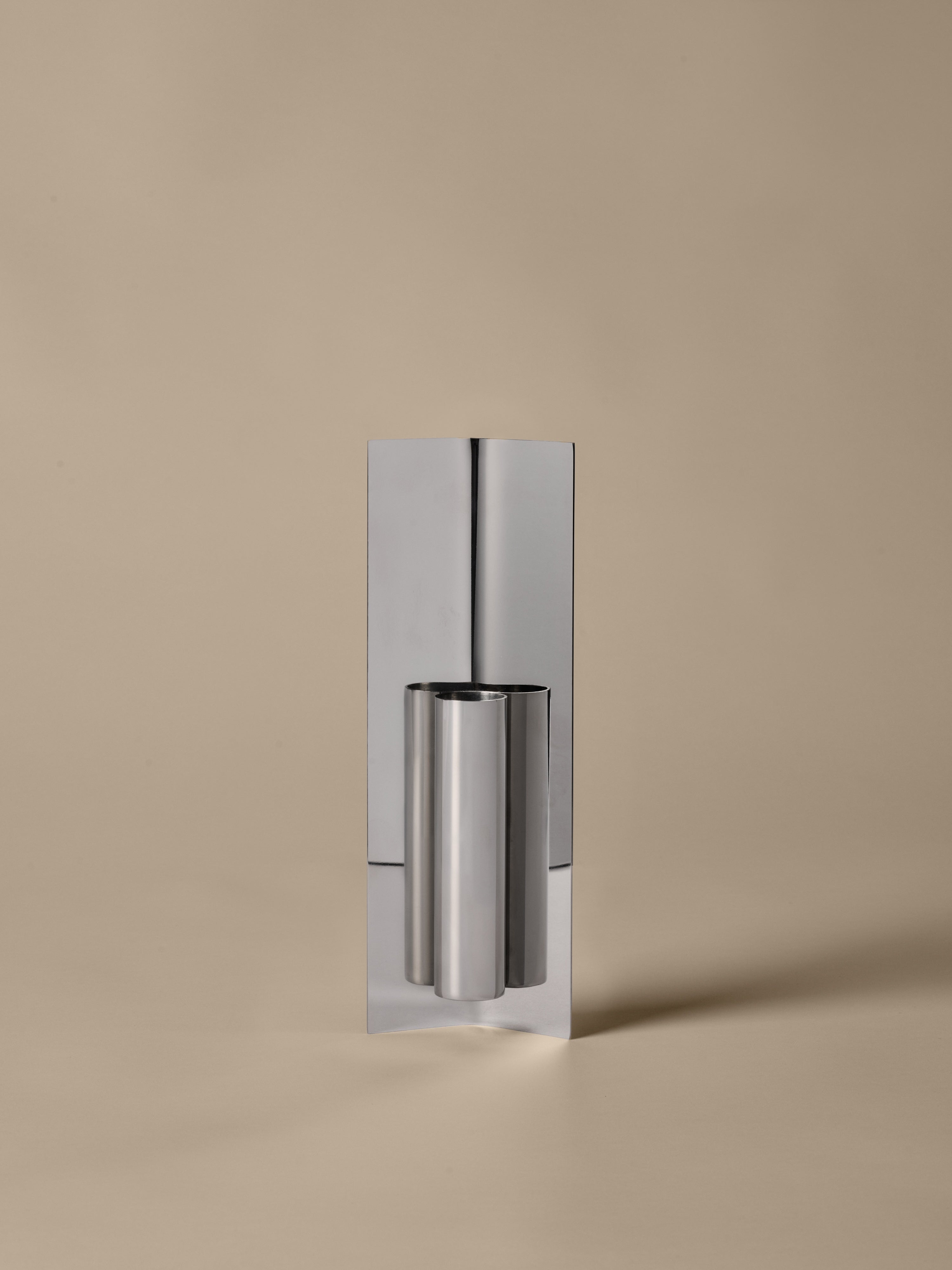 EDDY Wall Vase Polished Stainless Steel