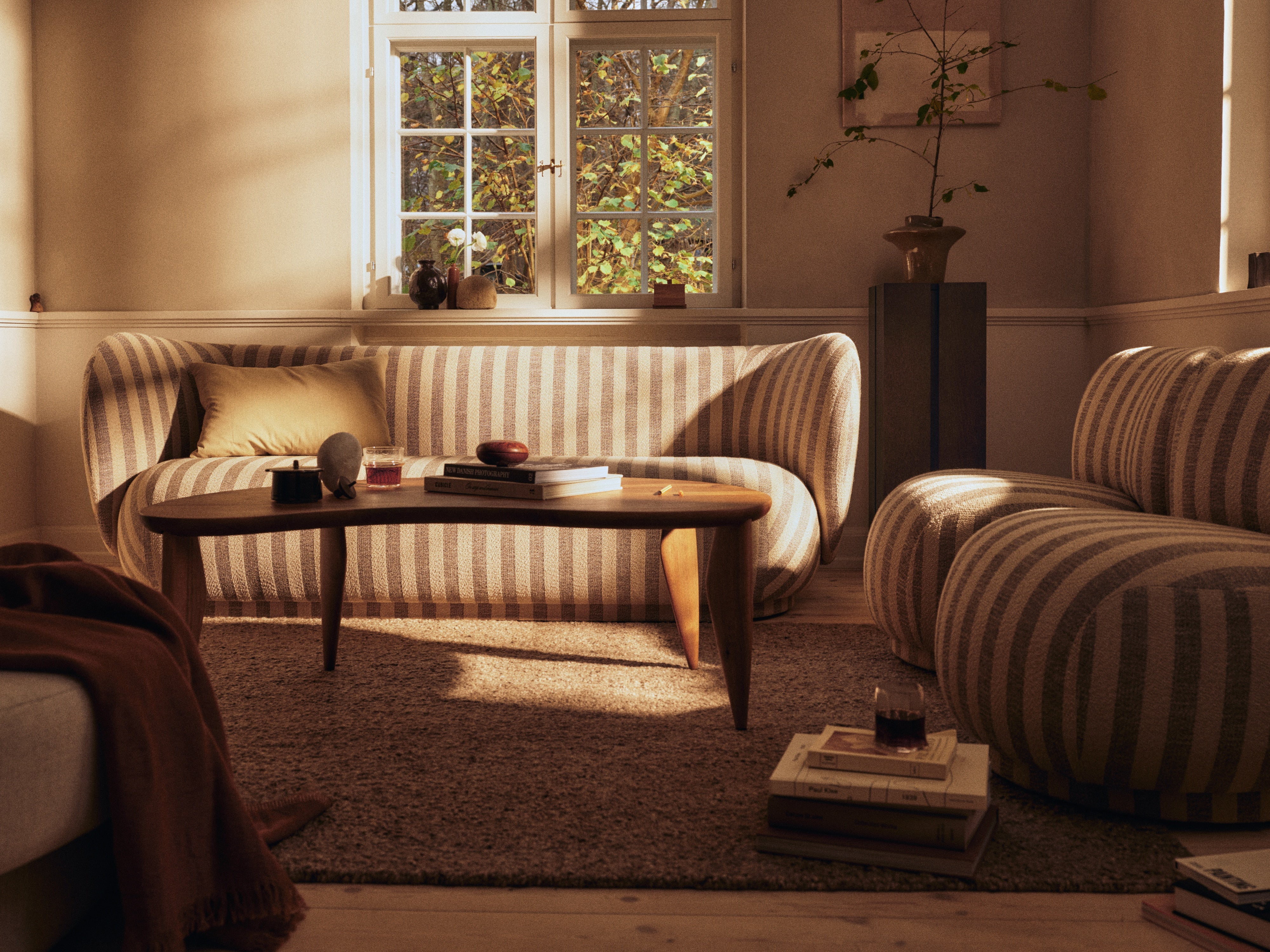 3-Seater Sofa RICO Louisiana Sand with Broken White