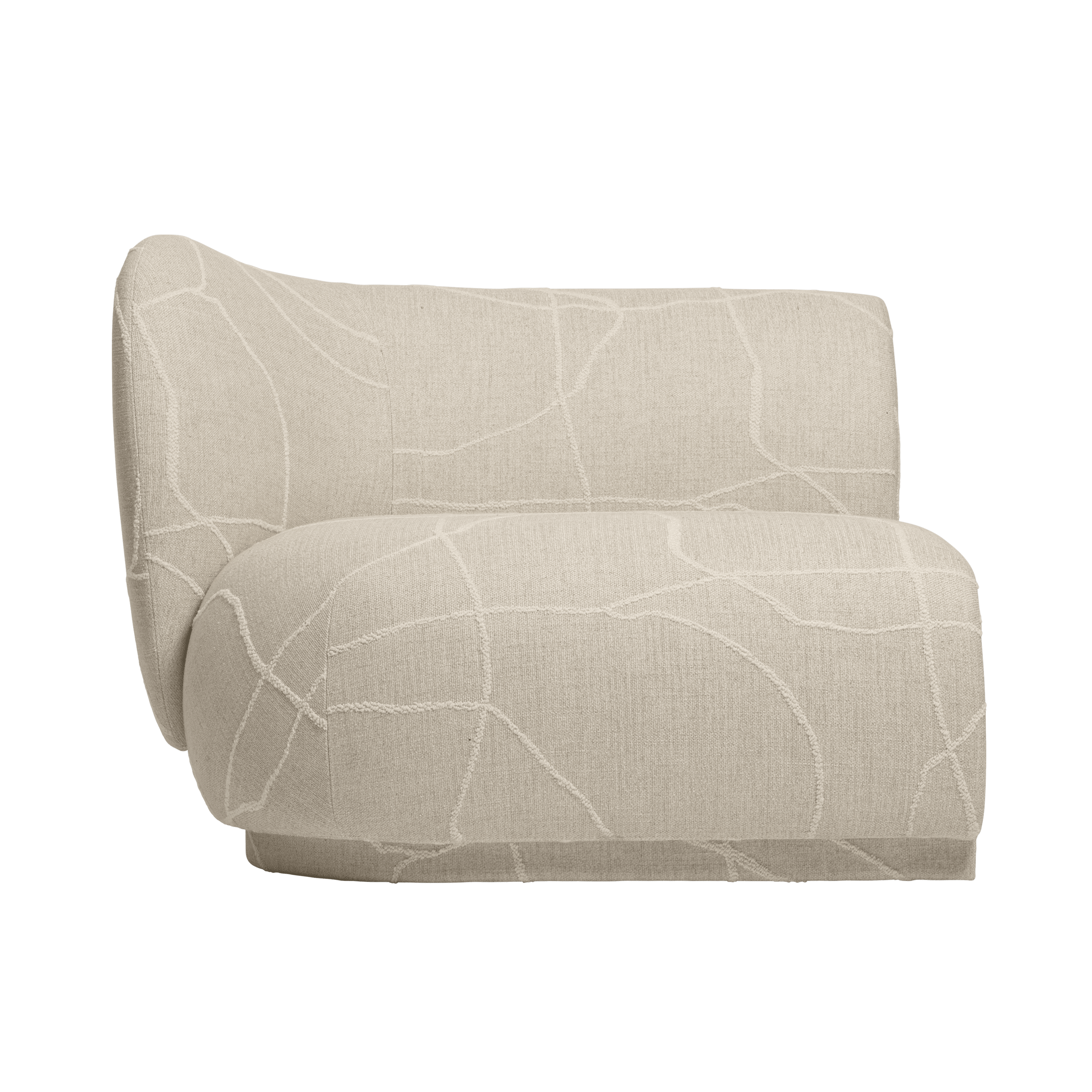 RICO Can Lis Modular Sofa - Left-End Element in Sand with White