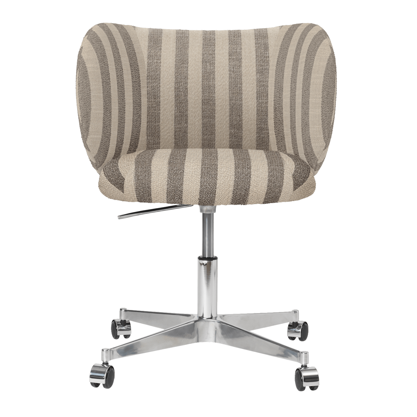 Bureau stoel met armleuningen en een basis met wielen RICO CASTORS Louisiana zandkleurig met gebroken wit