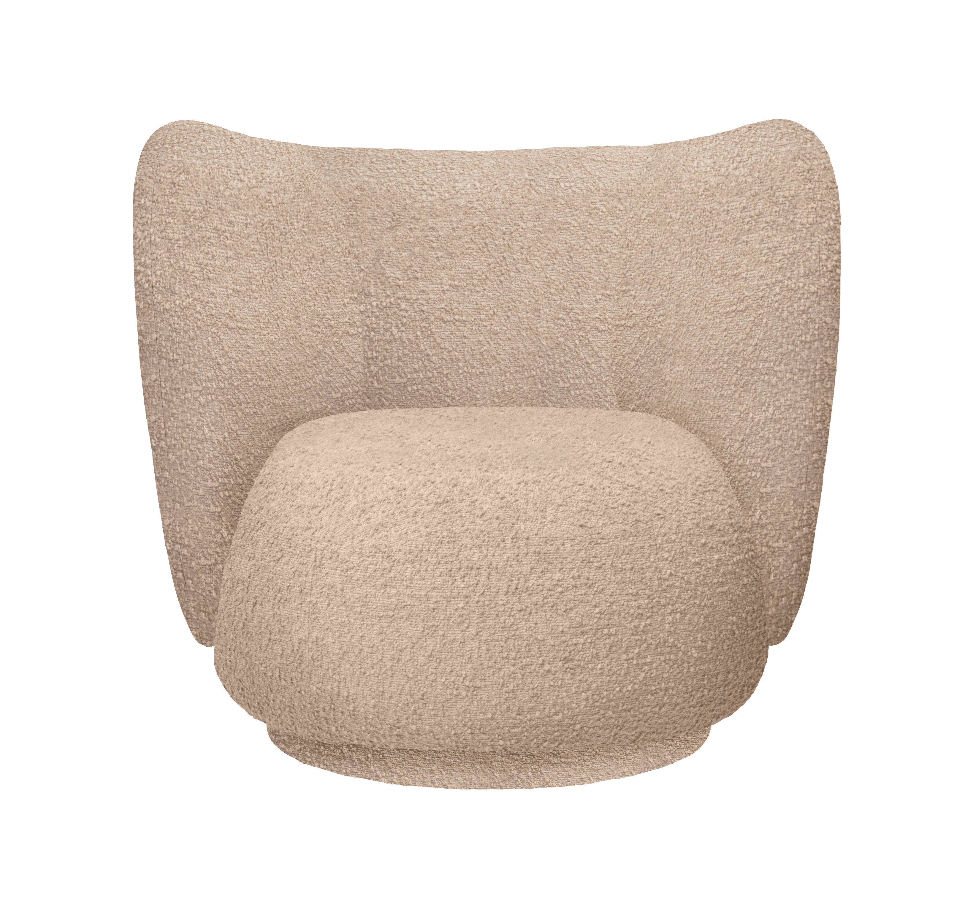 RICO LOUNGE Beige Boucle Swivel Armchair