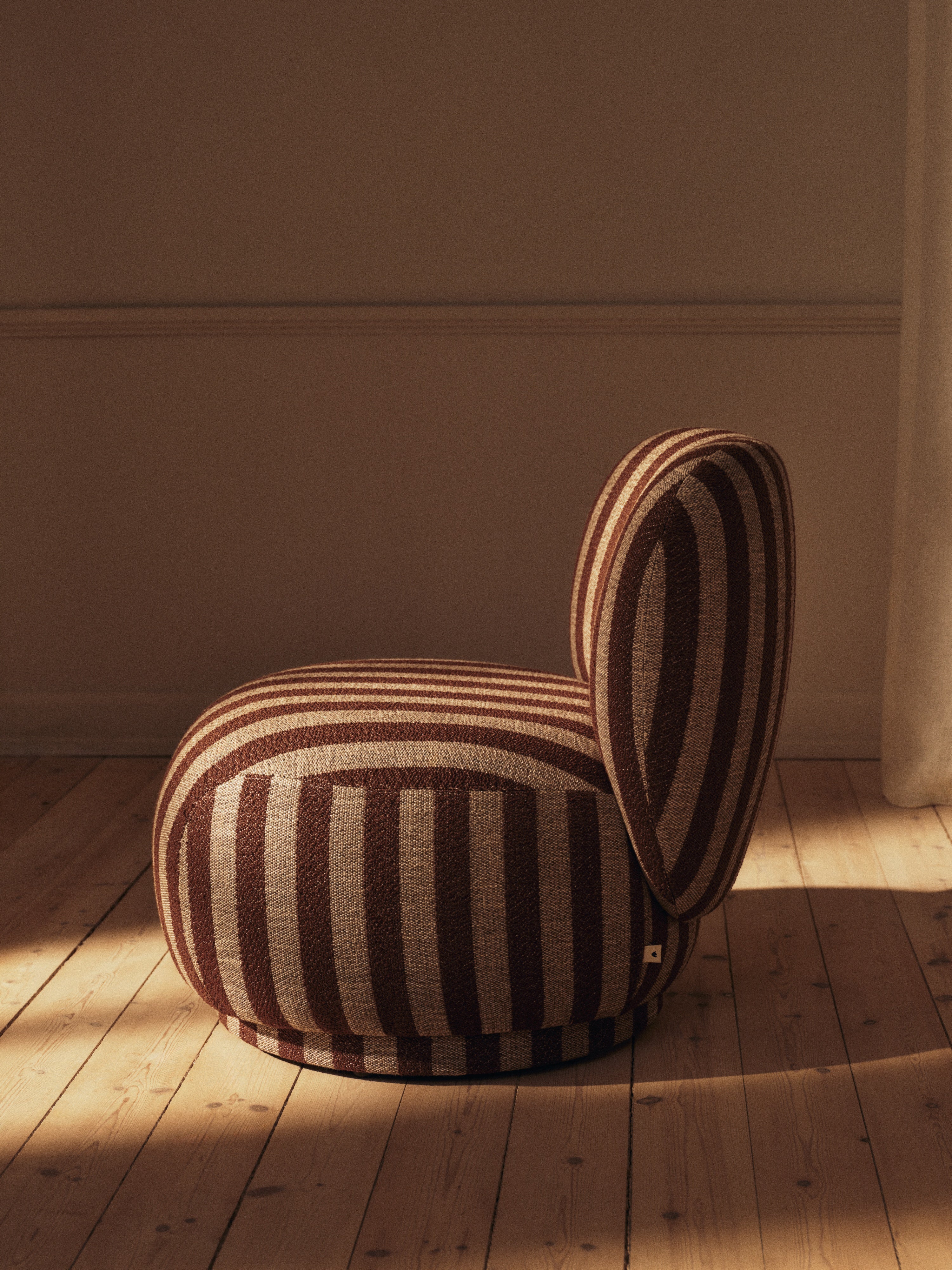 Fauteuil RICO PICCOLO LOUNGE Louisiana chocolade met zandkleur