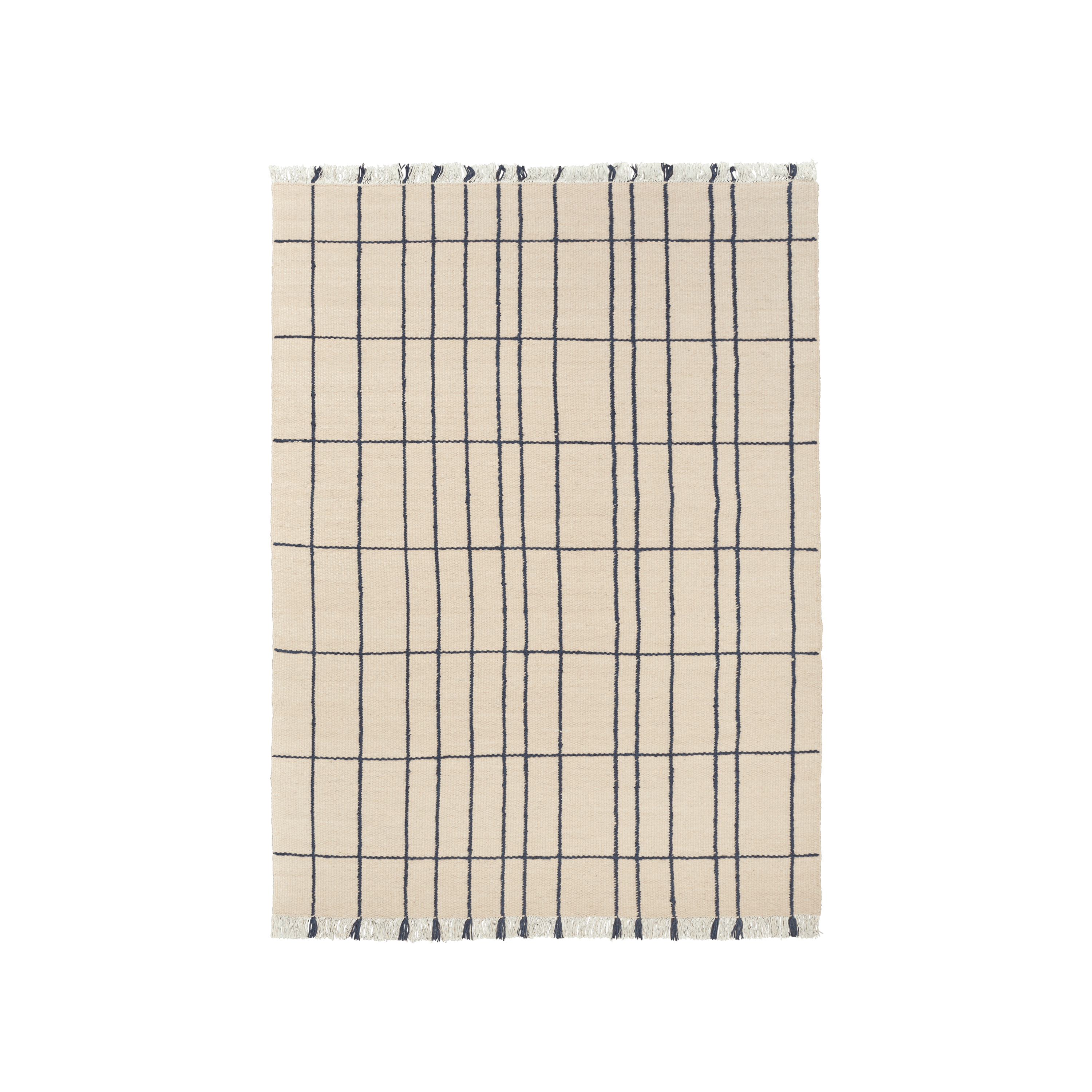 Beige SEN tapijt met indigo
