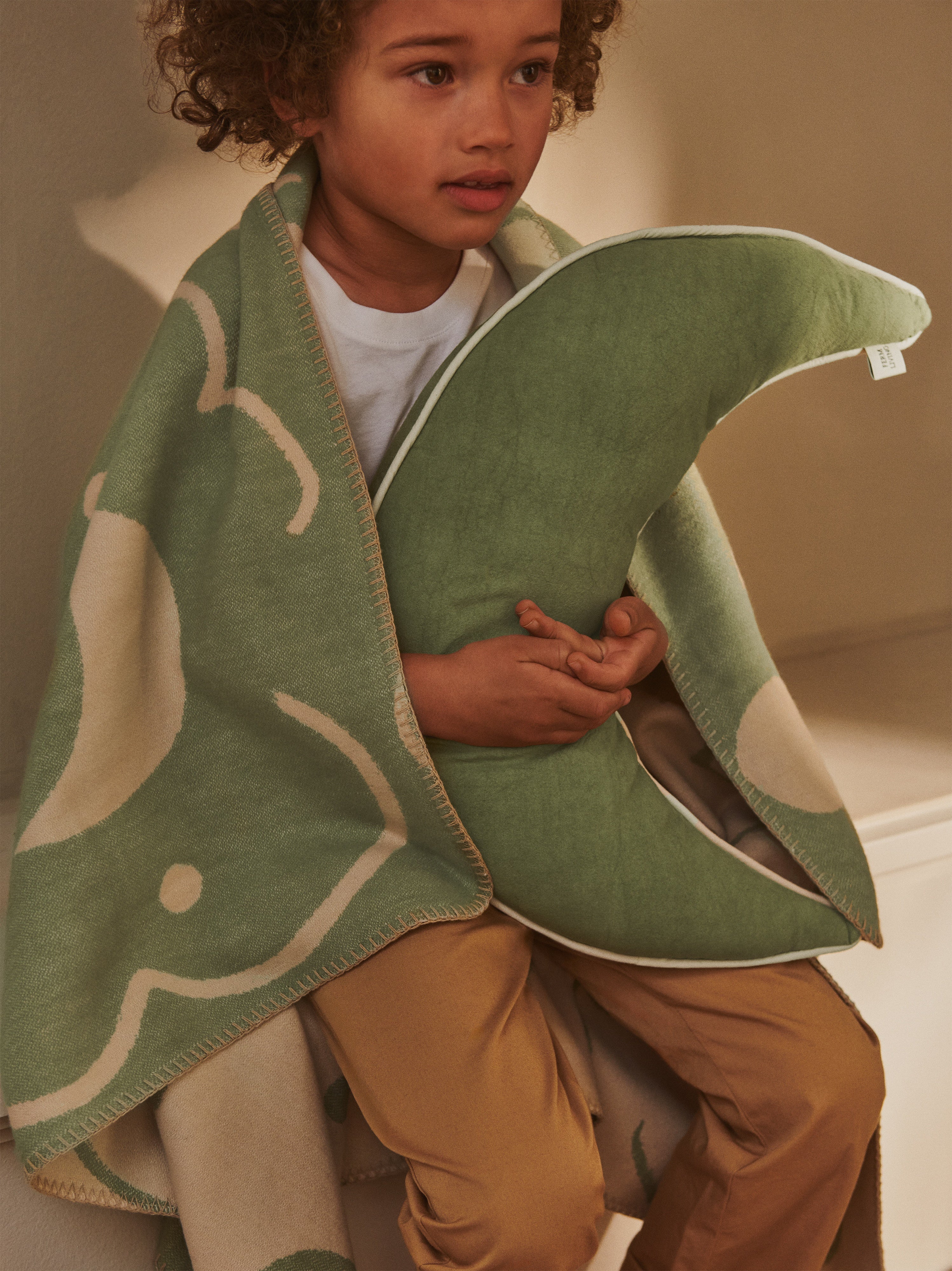 Kinderteppich SKYE grün mit beige