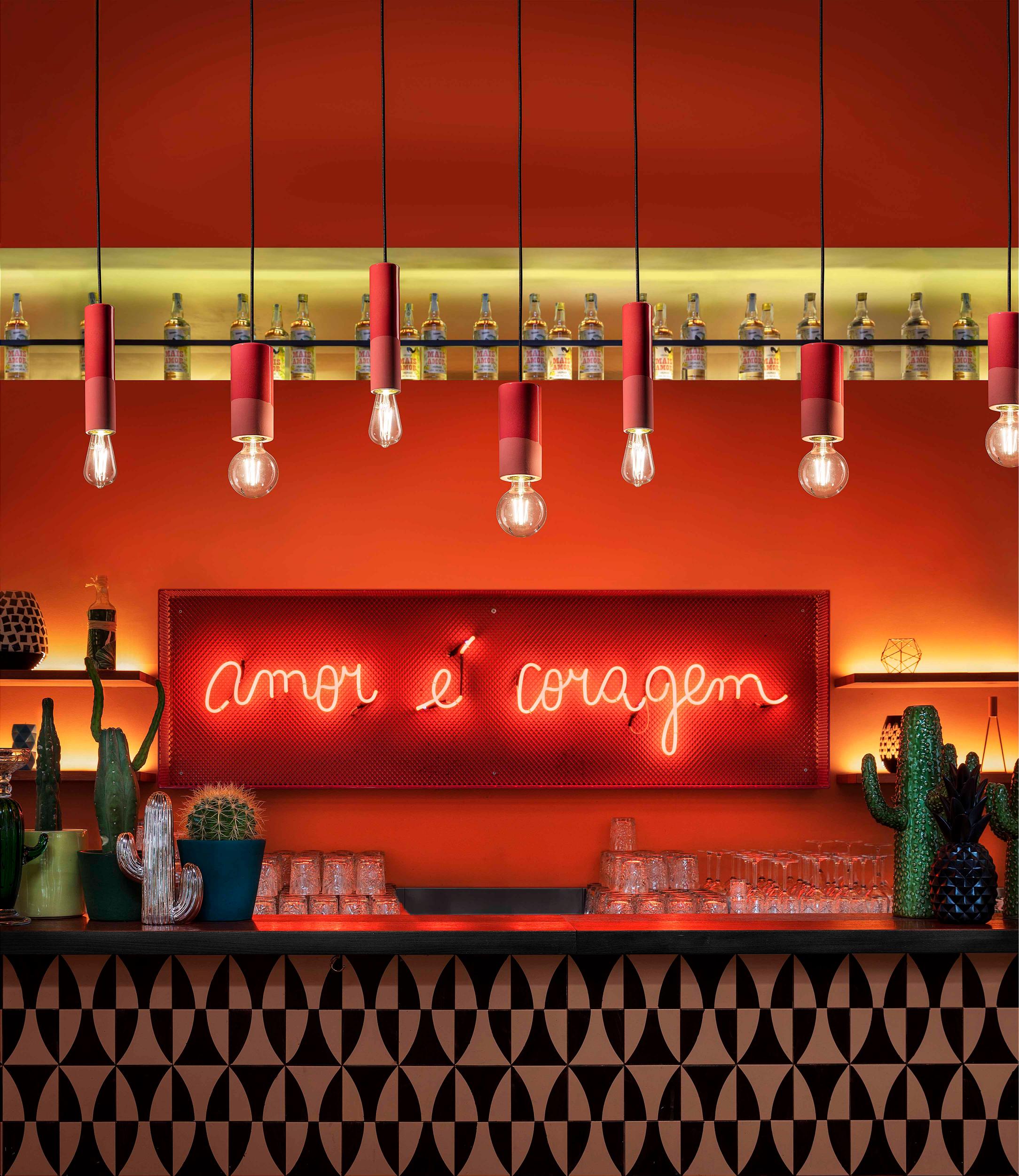 Hanglamp van keramiek PI rood