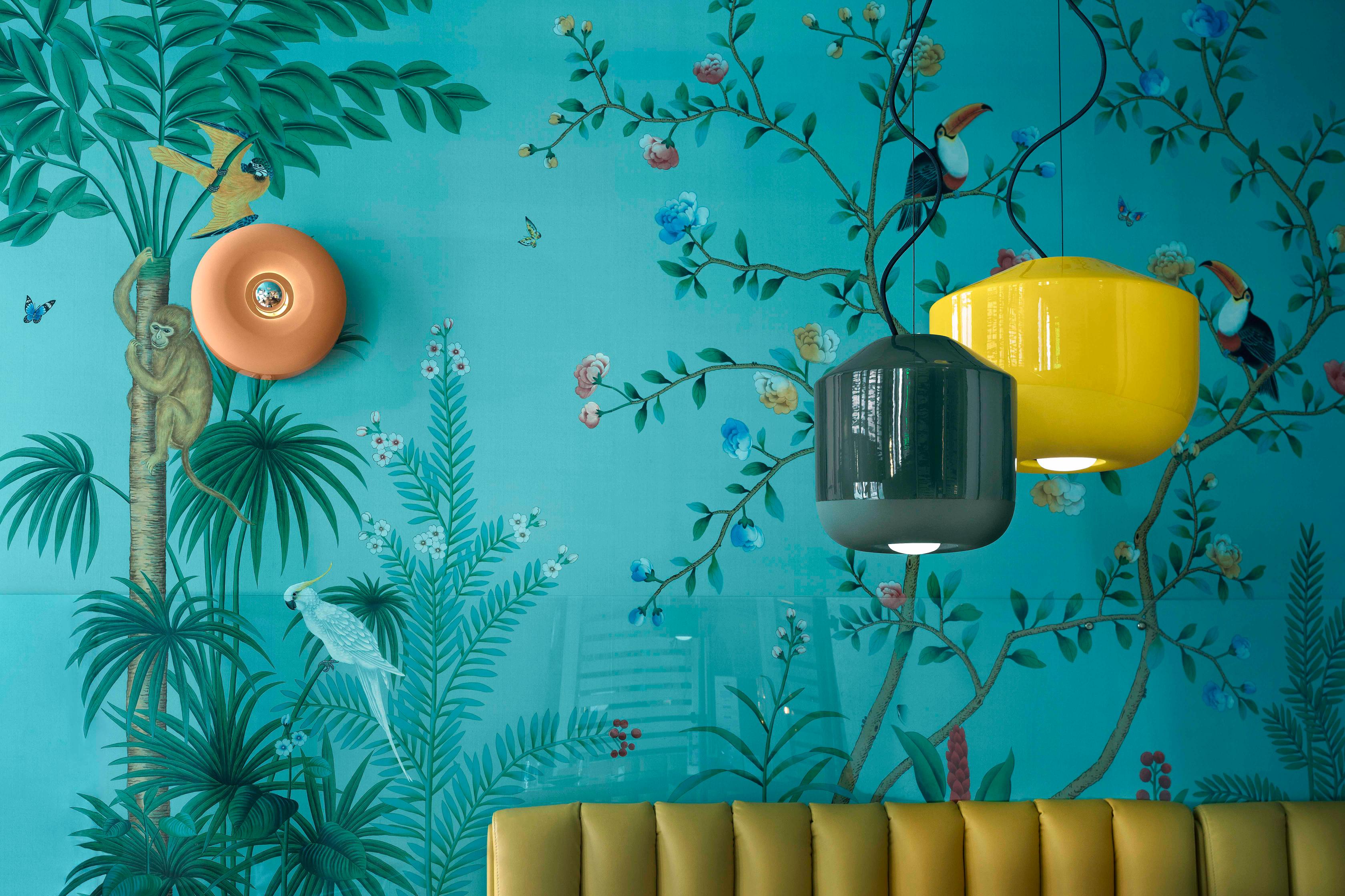 BELLOTA yellow ceramic pendant lamp