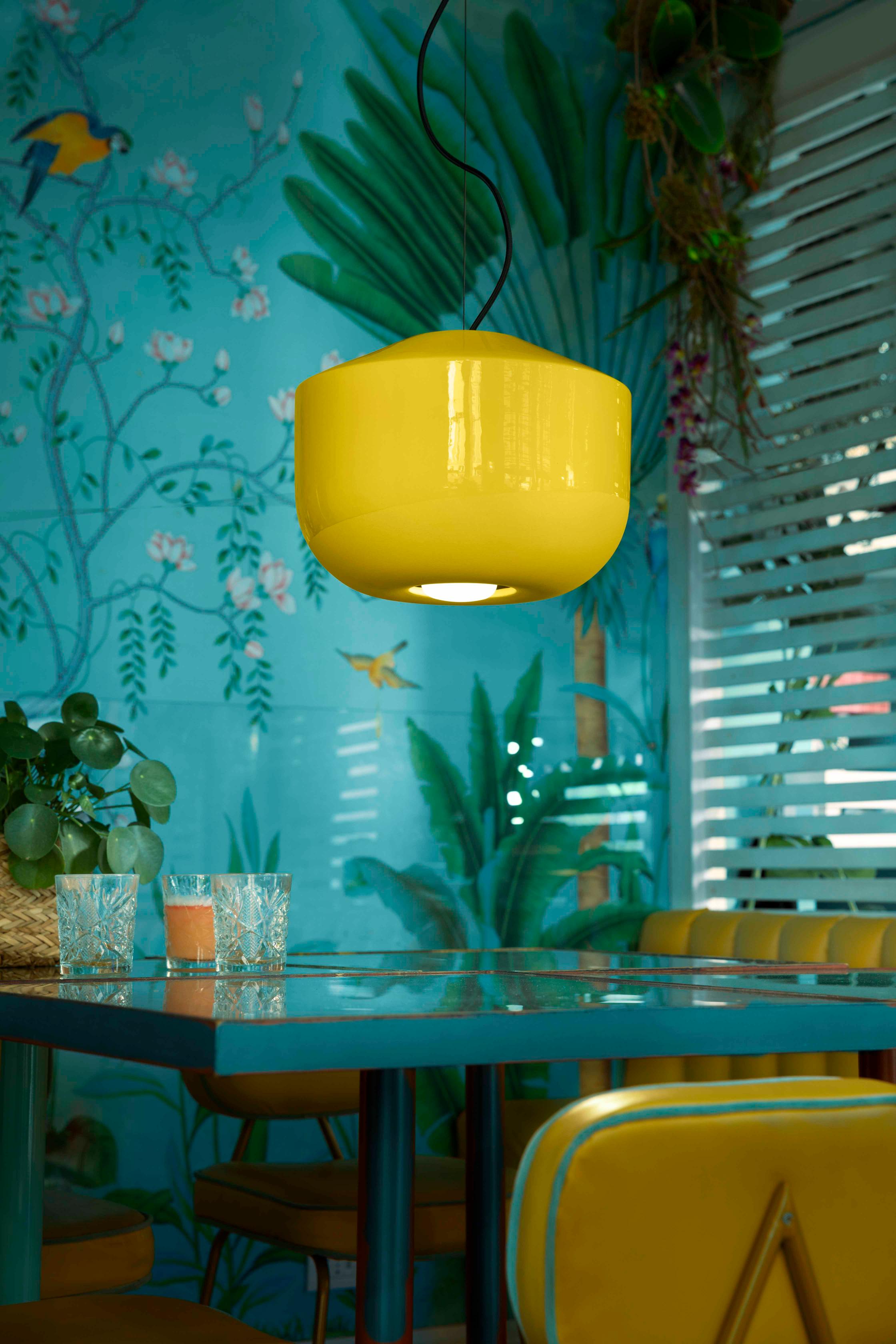 BELLOTA yellow ceramic pendant lamp