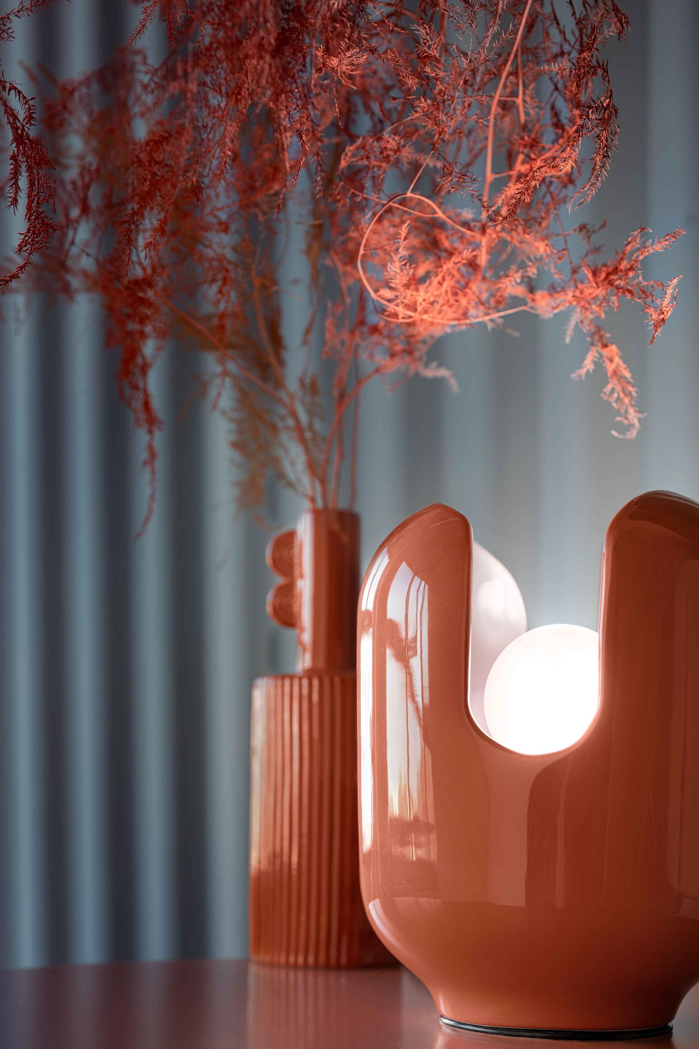 Keramik-Tischlampe BATUCADA orange