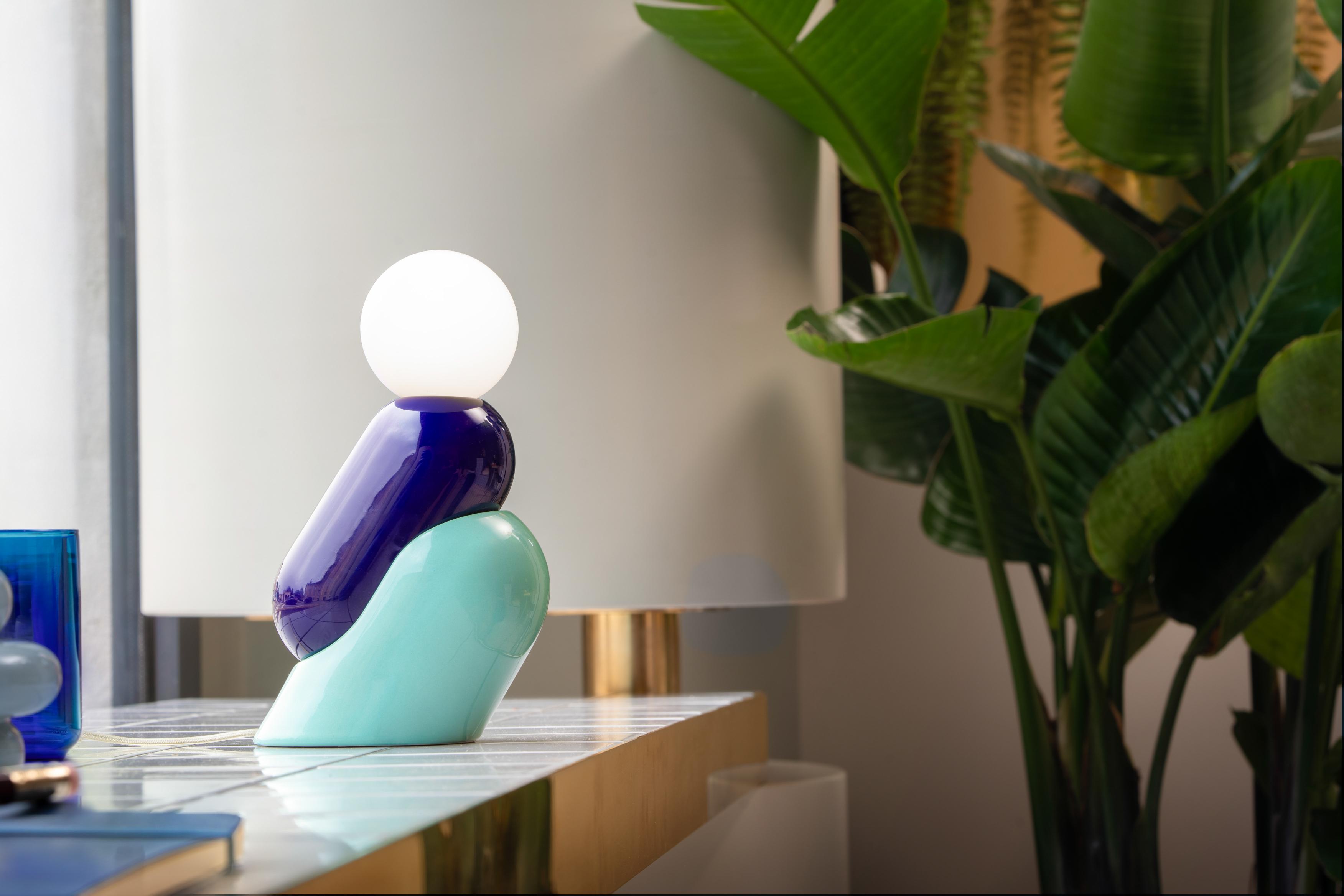 Keramische tafellamp TATA kobalt met blauw