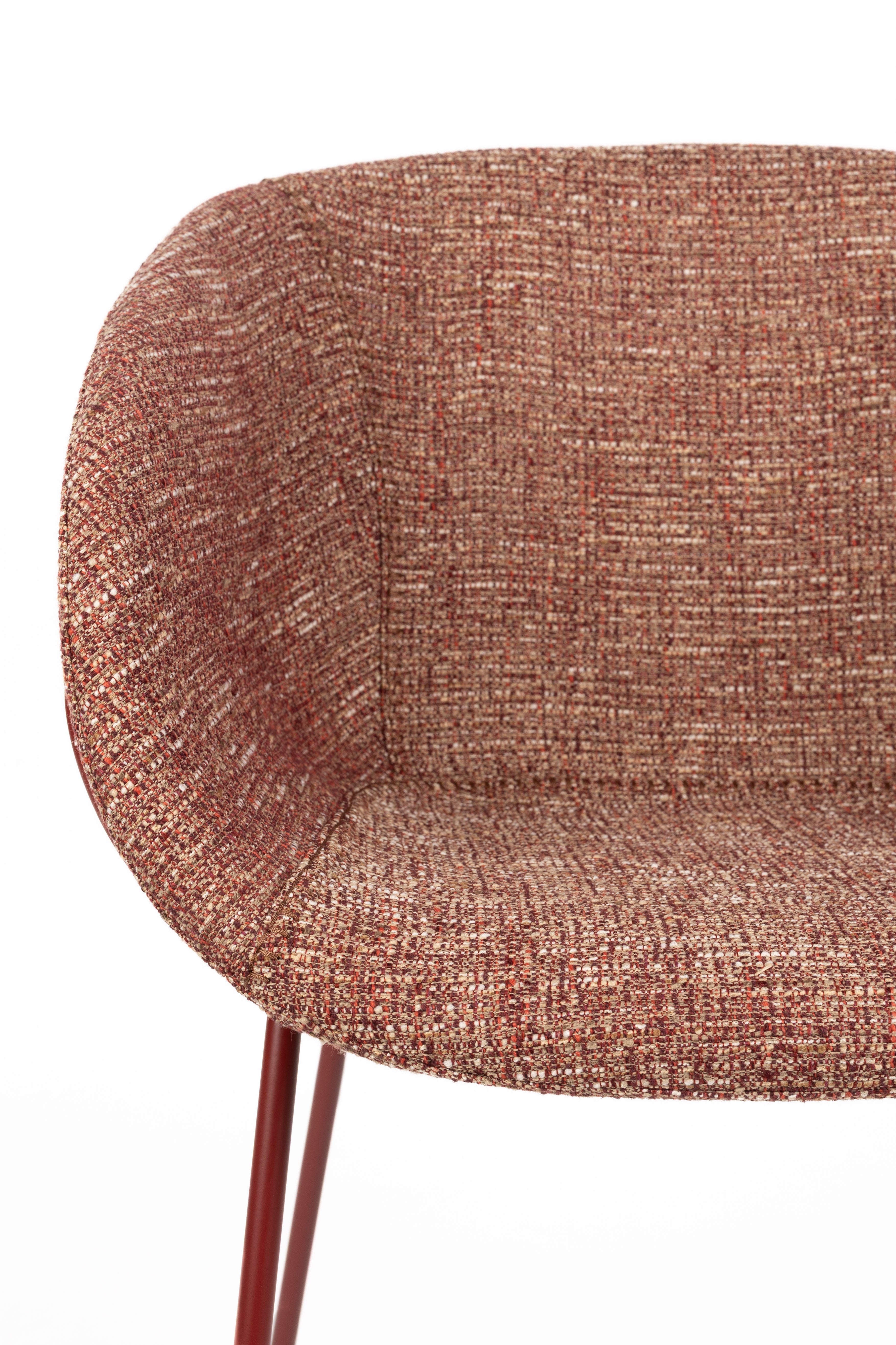 FESTON fauteuil met armleuningen in bordeauxrood