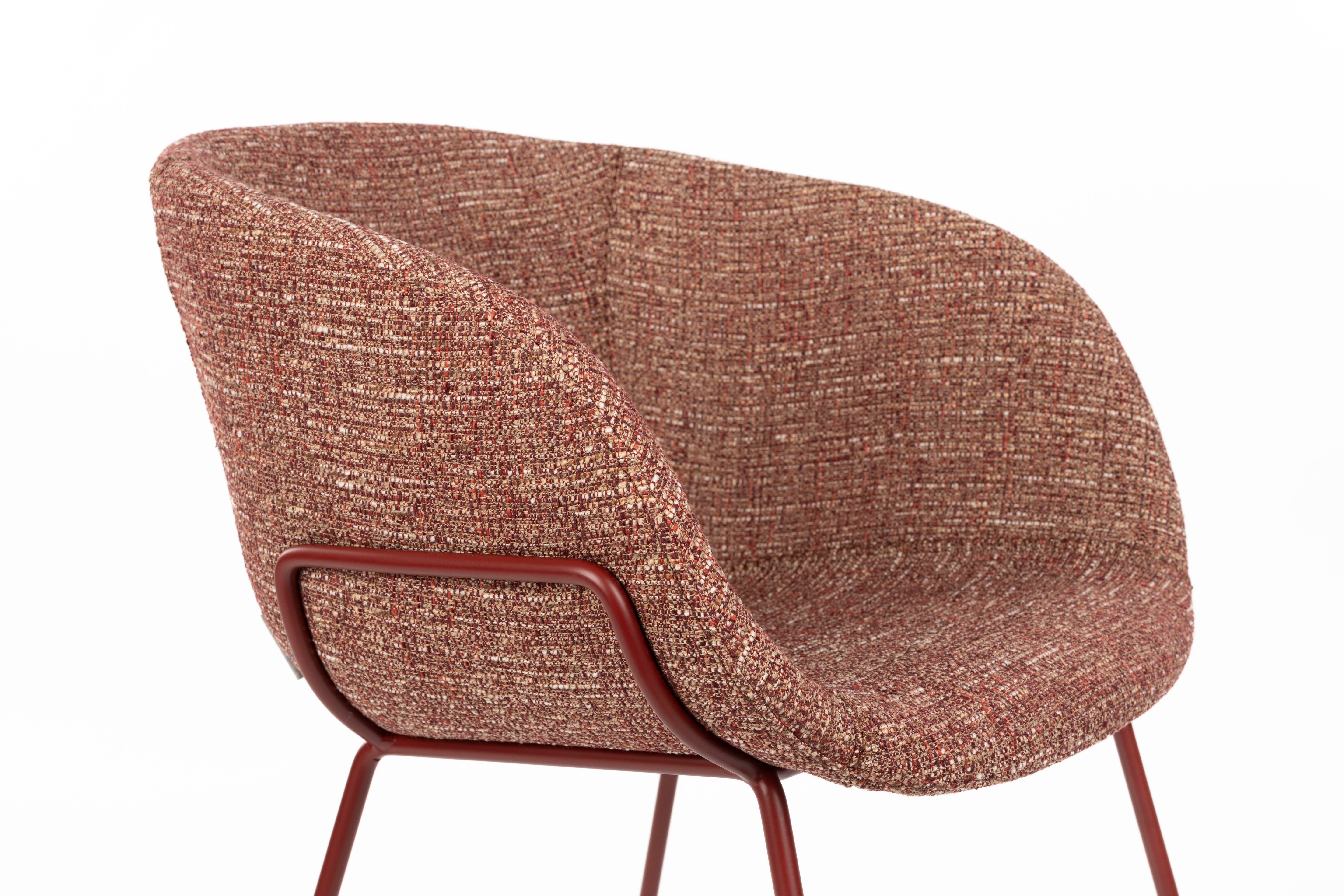 FESTON fauteuil met armleuningen in bordeauxrood