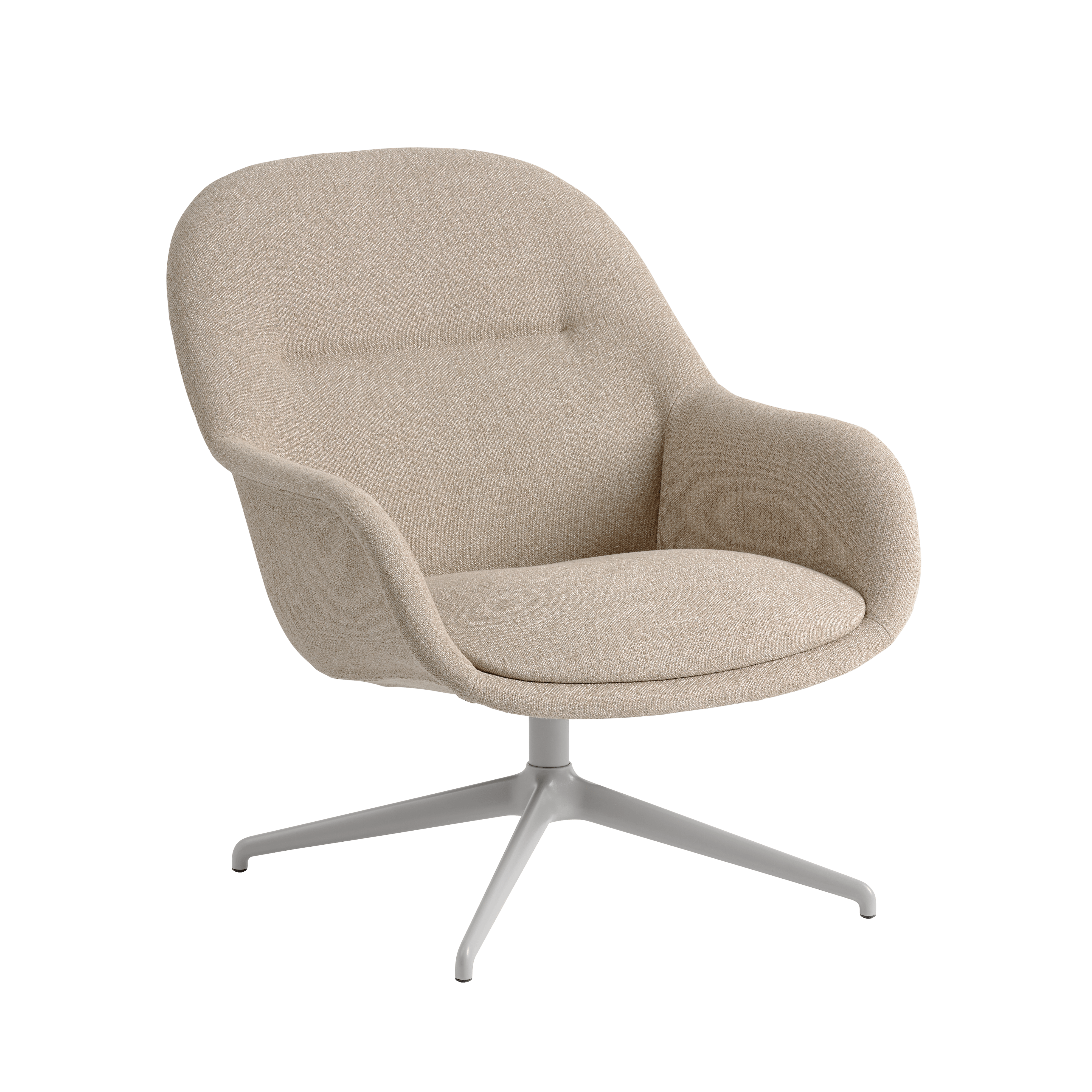 Draaistoel FIBER grijsbeige met grijze basis