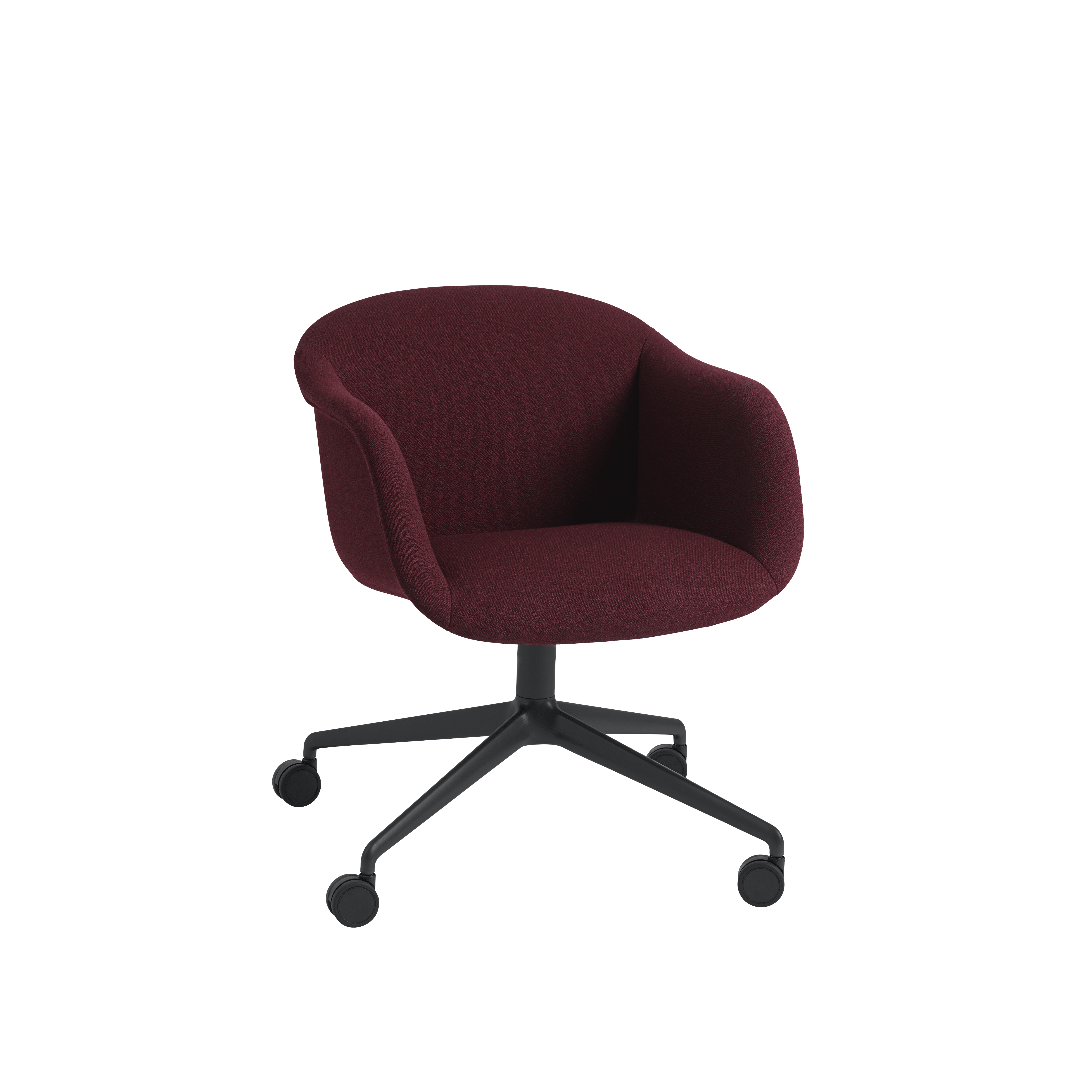 Draaistoel met armleuningen FIBER SOFT gepersonaliseerd met een basis op wielen