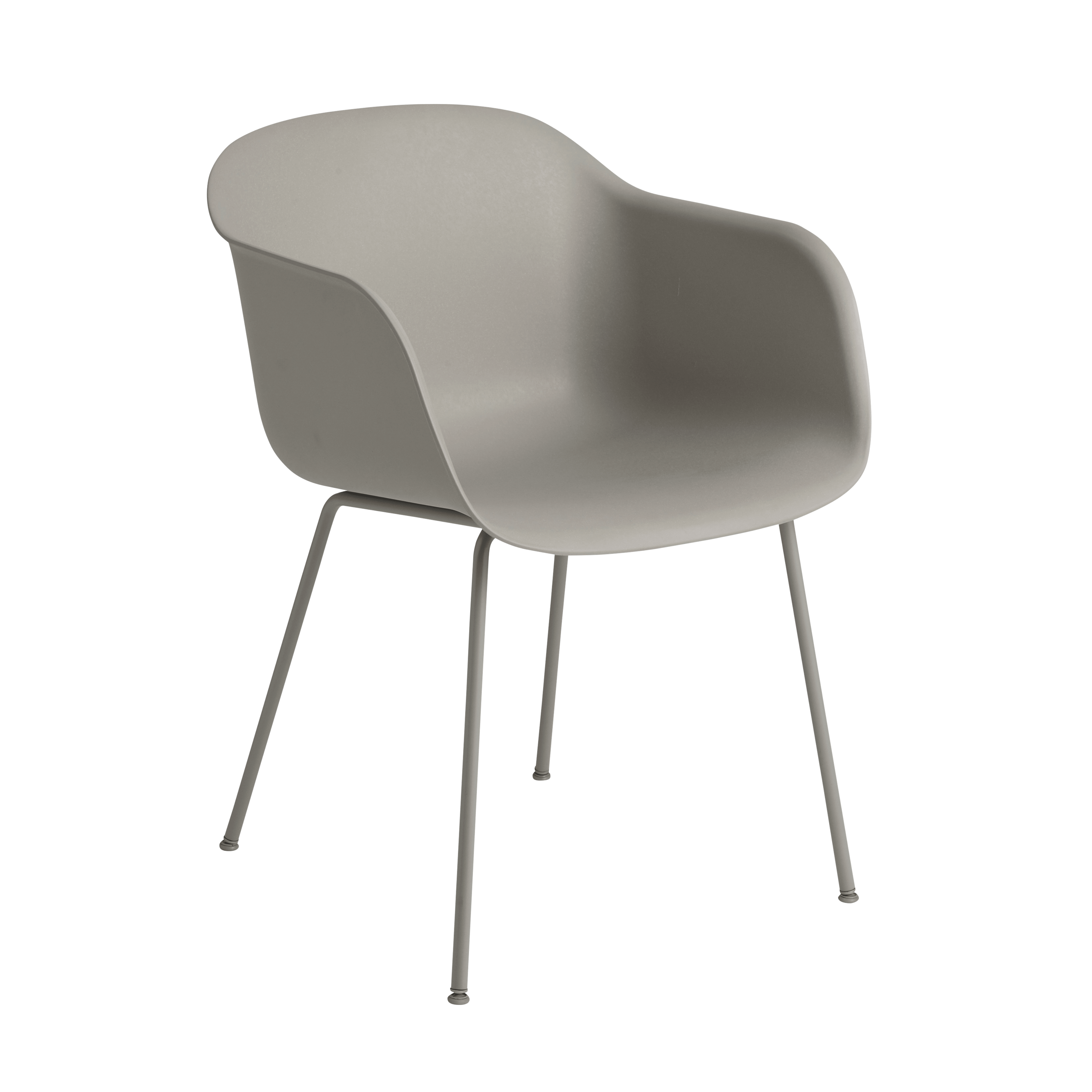 FIBER Armchair in Gray with Steel Base