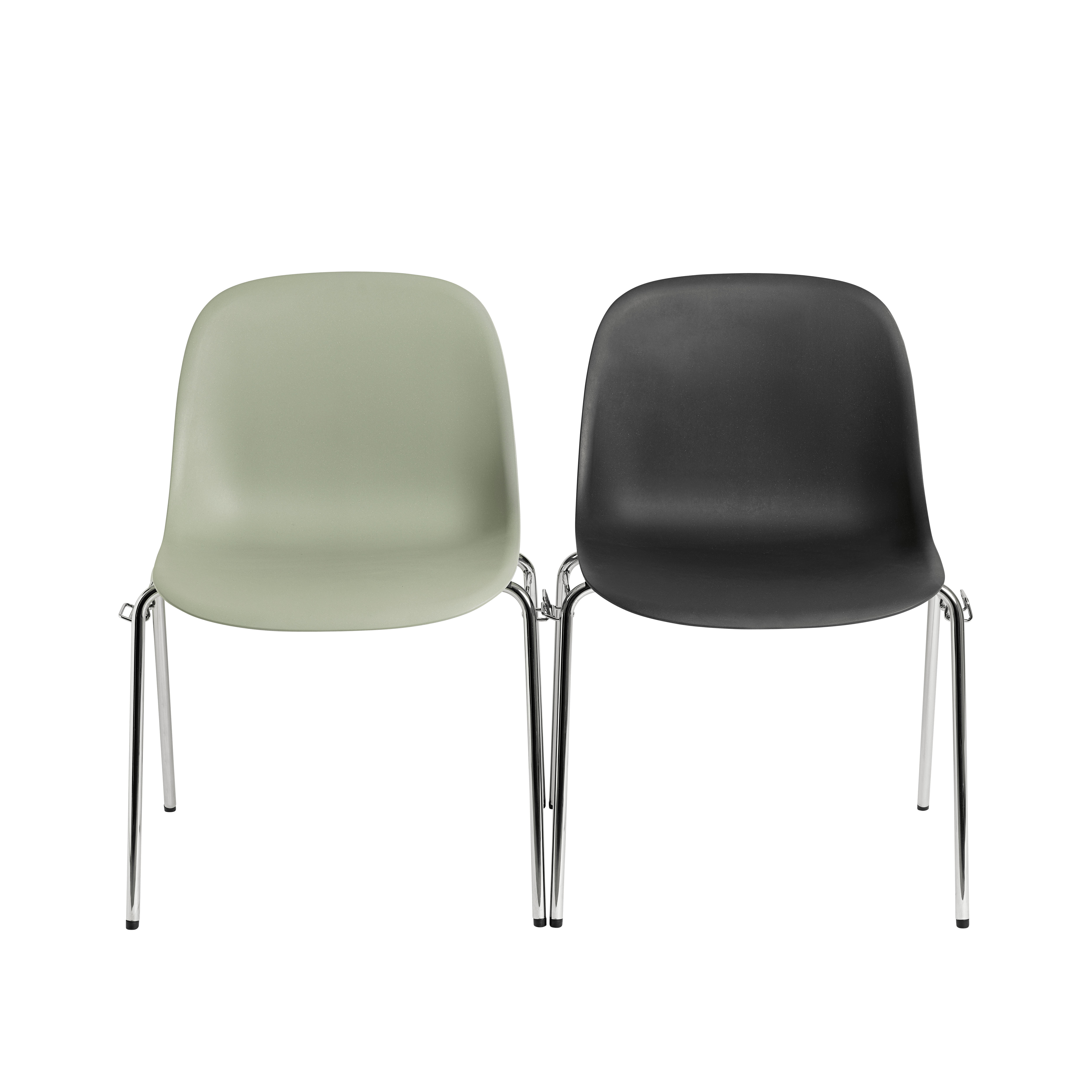 FIBER Chair in Dirty Green with Steel Base